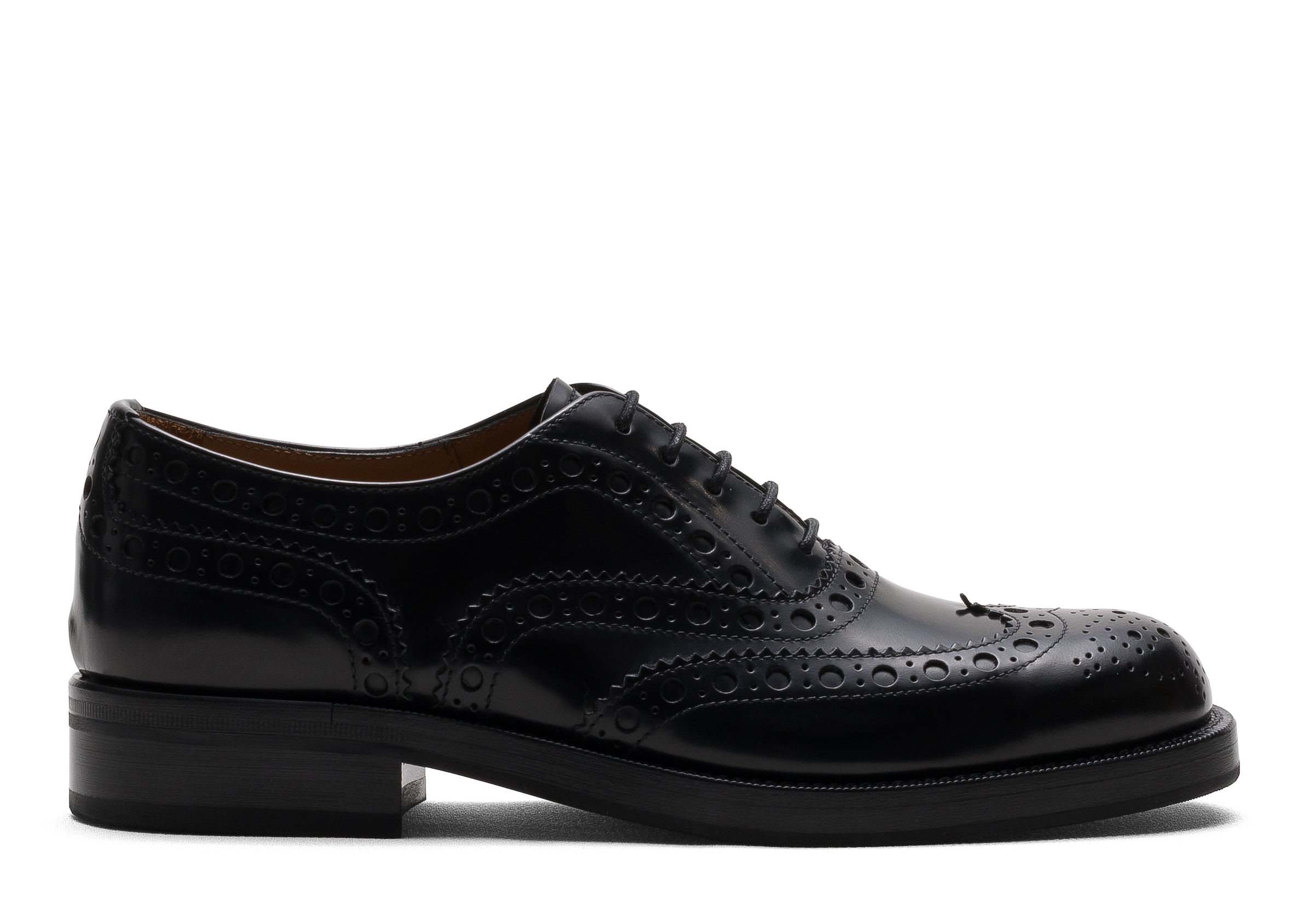 Church Polished Fumé Leather Oxford Brogue, Woman, Black, Size 37,5