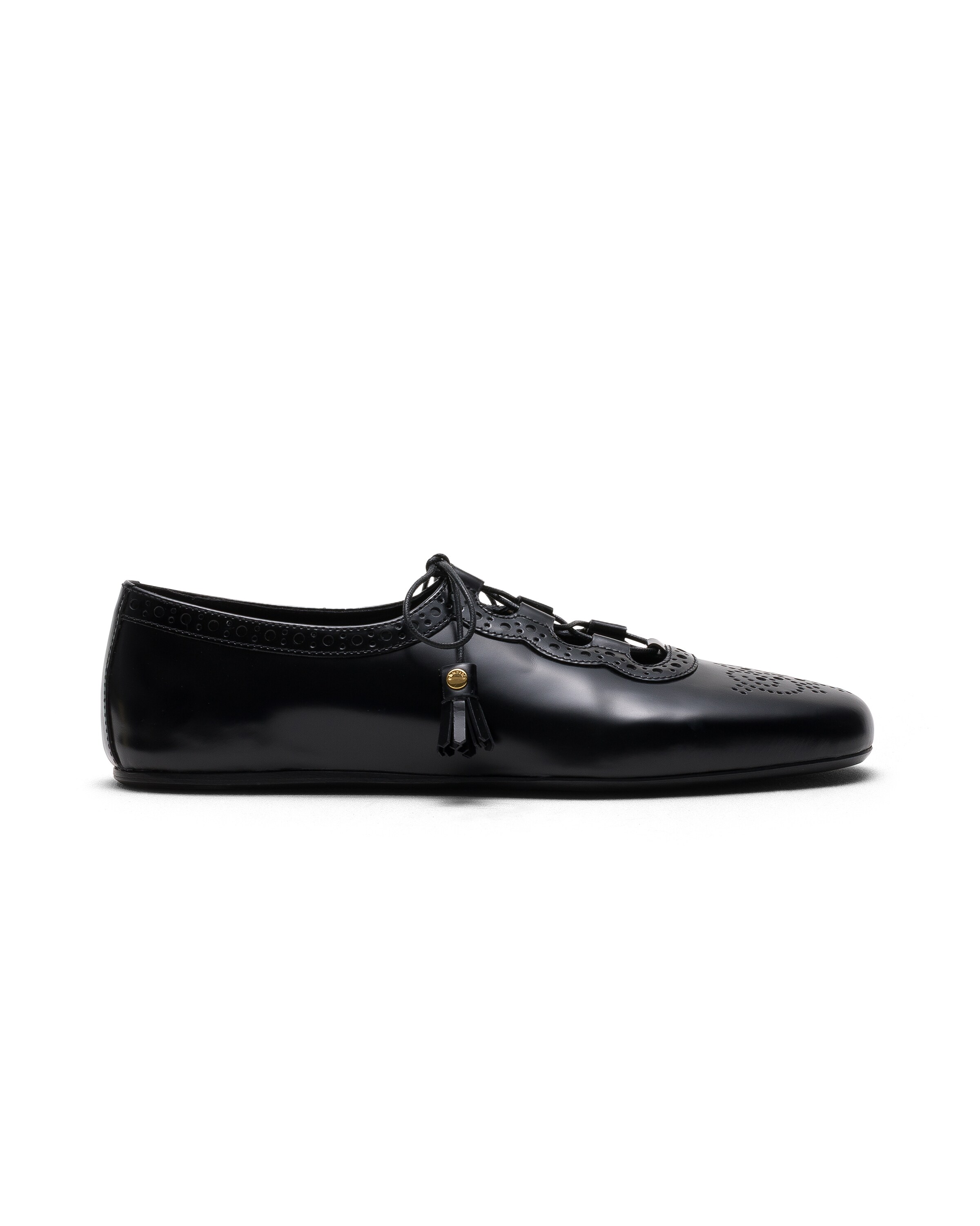 Church Polished Fumé Leather Ghillies Brogue, Woman, Black, Size 38