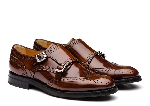 Church's Lana r Polished Fumè Monk Brogue Tabac