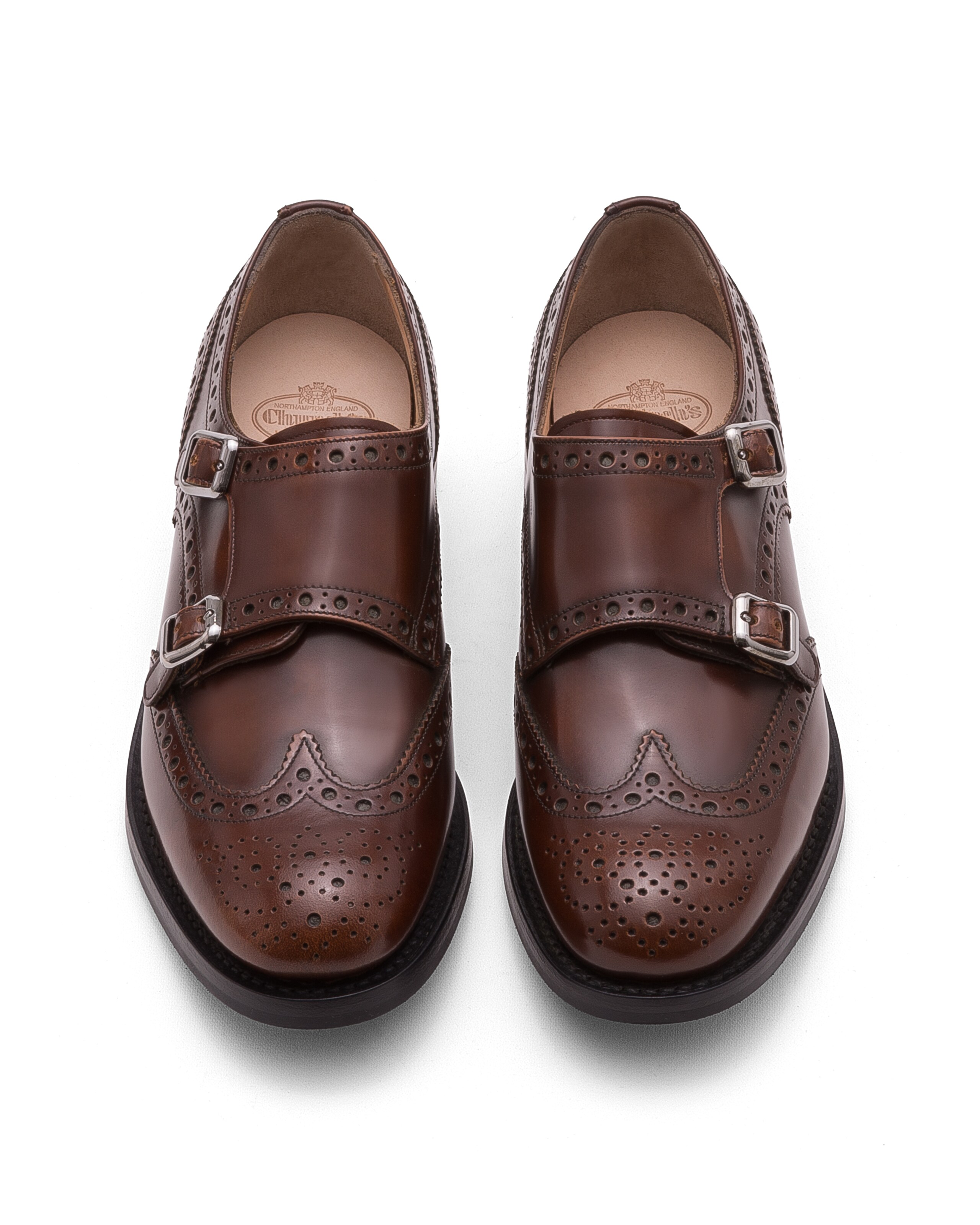 Lana r Church's Polished Fumè Monk Brogue Brown