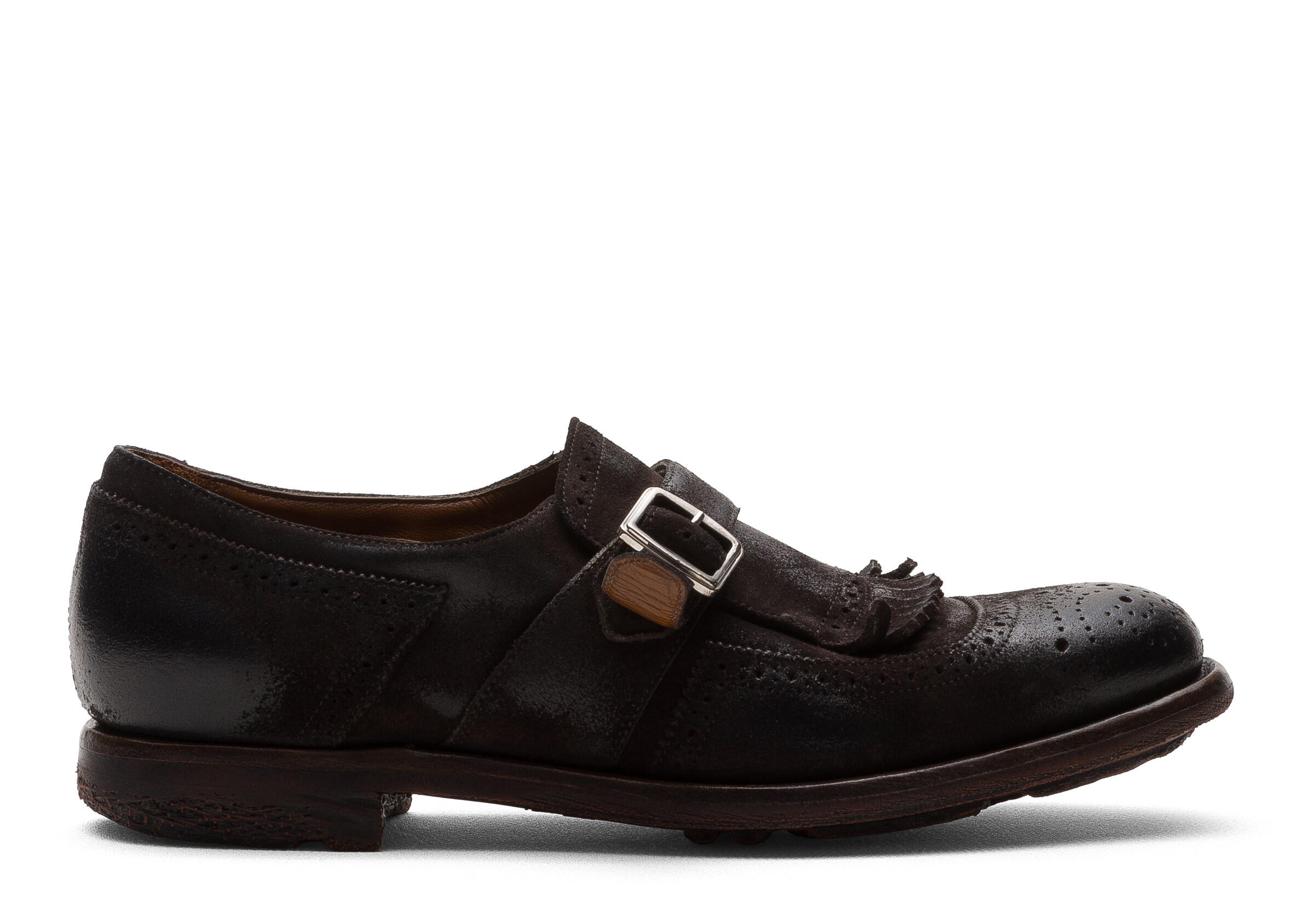 Church Vintage Suede Monk Strap, Woman, Brown, Size 38,5