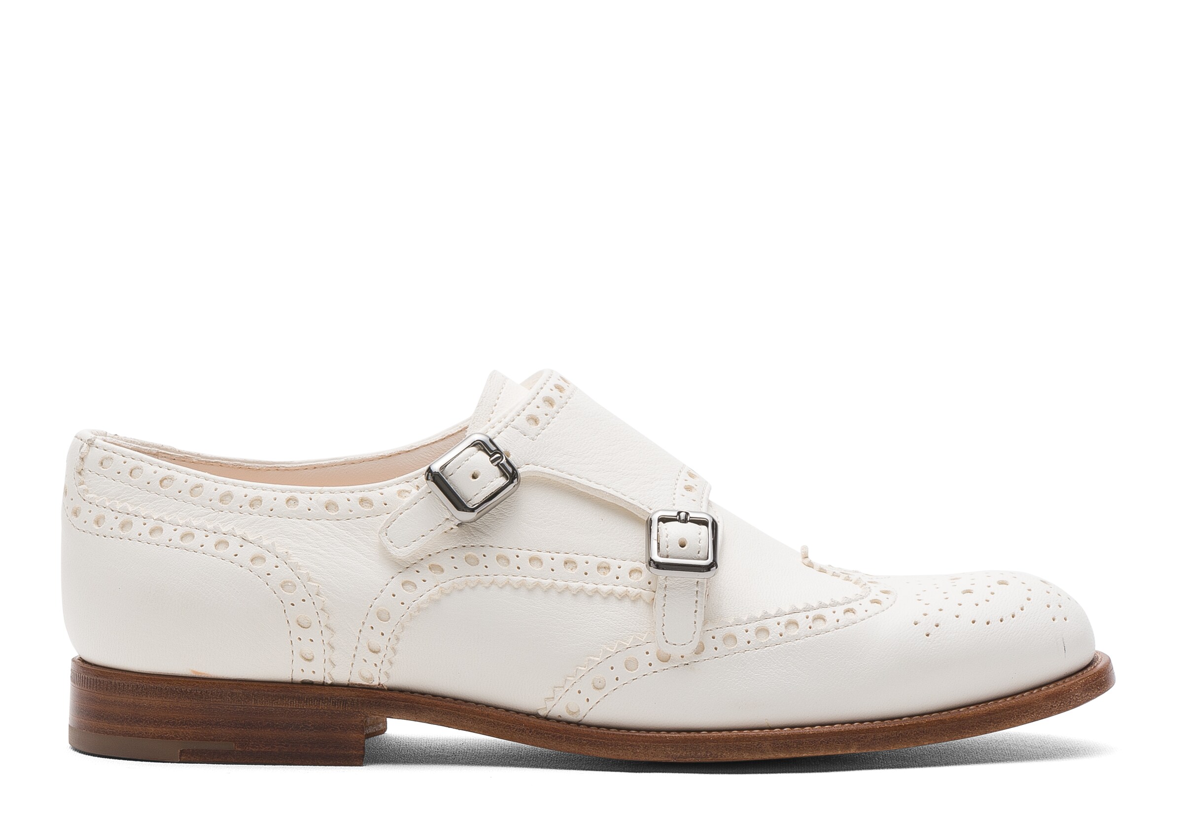 Church Deerskin Monk Brogue, Woman, Ivory, Size 37