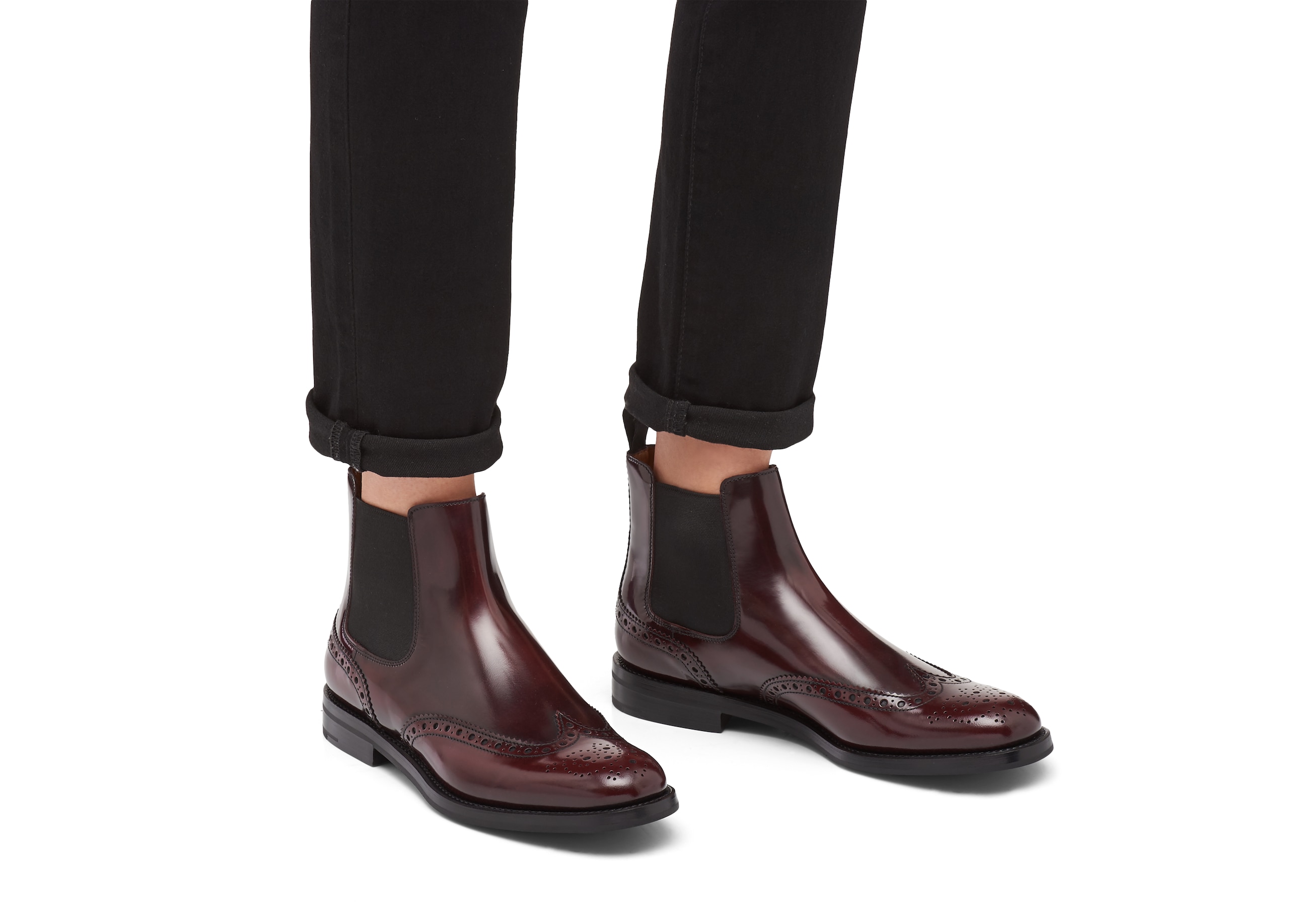 kensie brogue chelsea boots