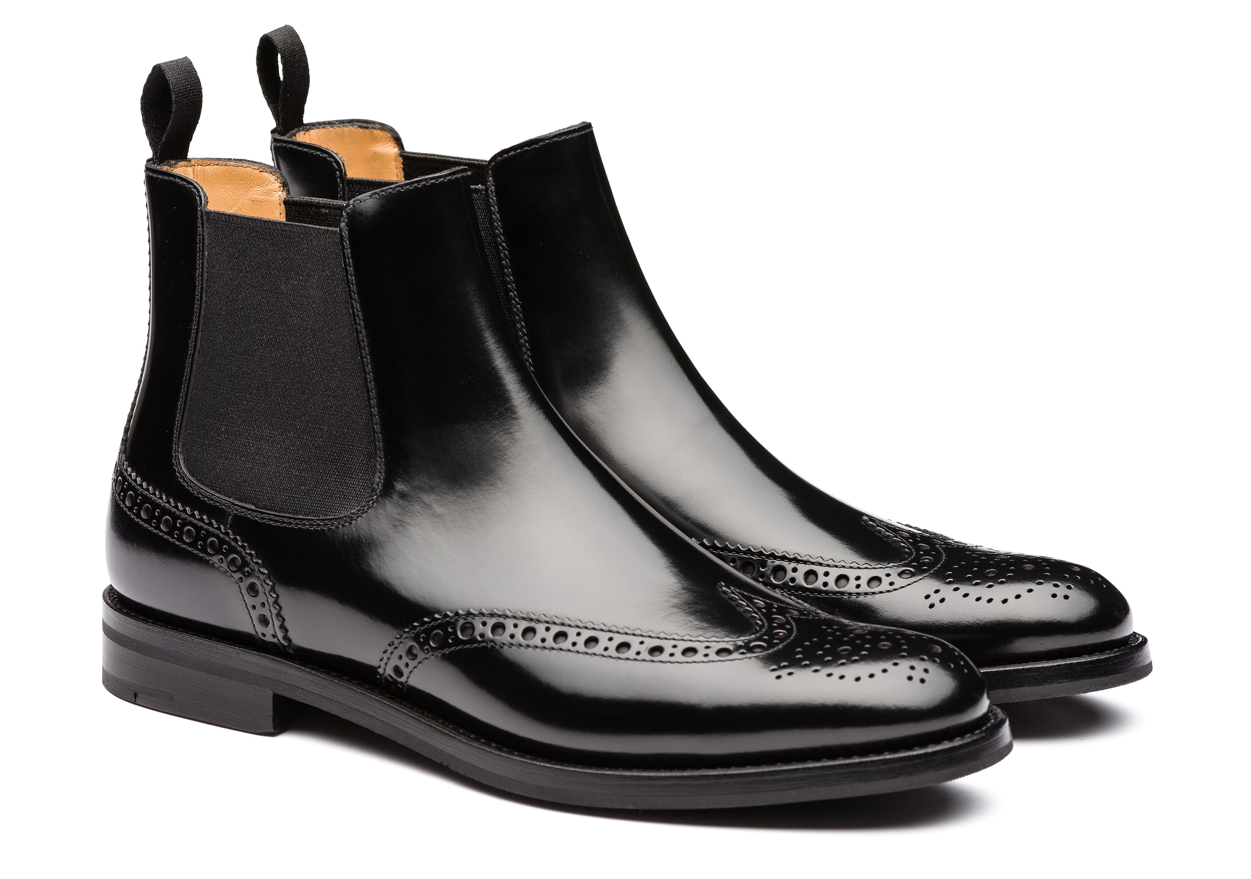 Ketsby wg Polished Binder Brogue Chelsea Boot Black
