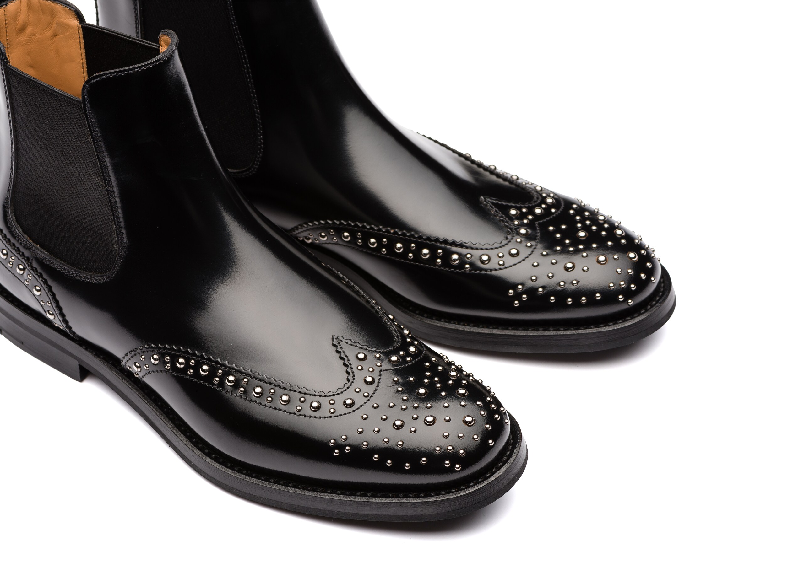 Ketsby met Church's ポリッシュドバインダー チェルシーブーツ スタッズ ブラック