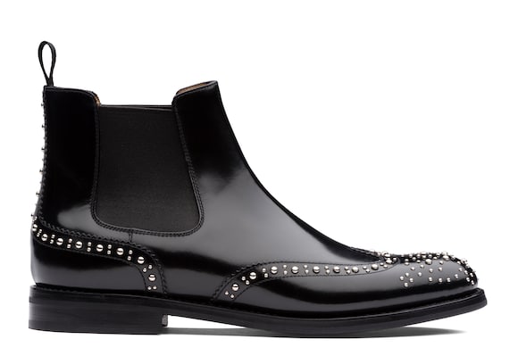 Church's Ketsby met Stivale Chelsea in Pelle di Vitello Spazzolato Borchia Nero