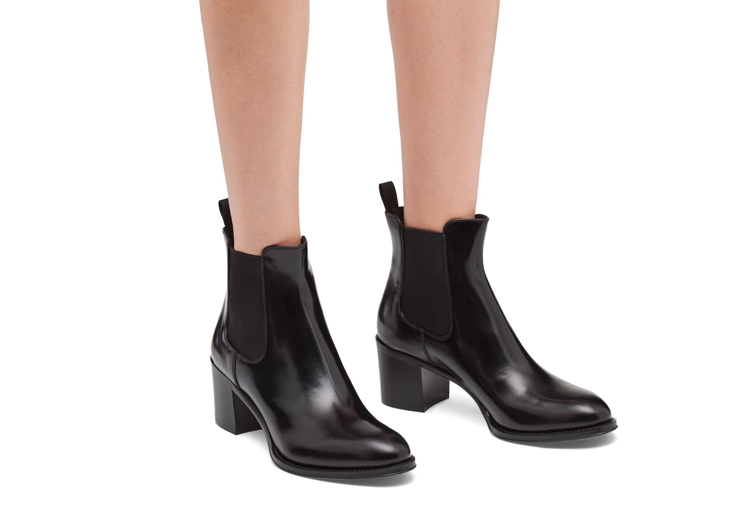 Shirley 55 Church's Polished Fumè Heeled Boot Black