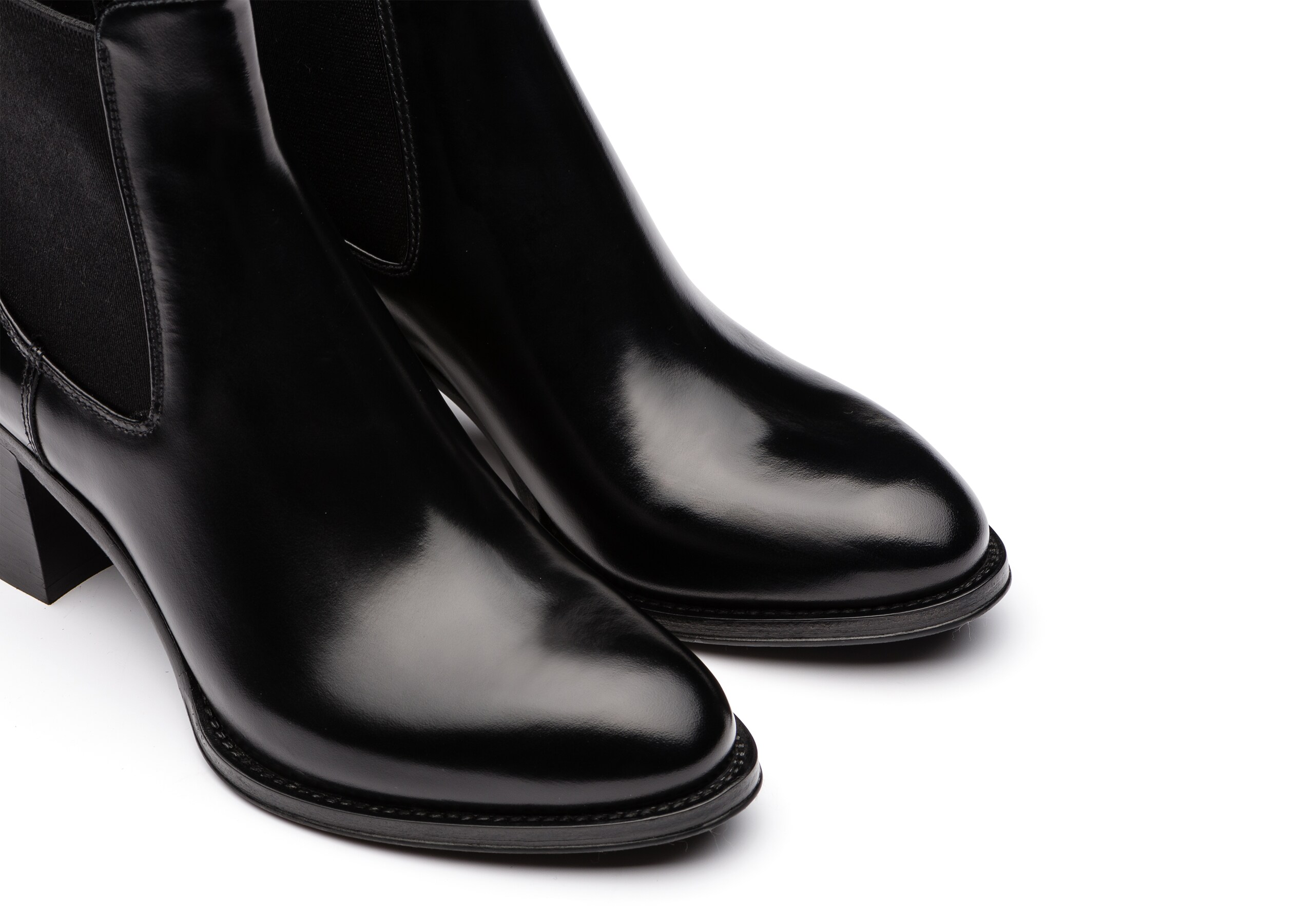 Shirley 55 Church's Polished Fumè Heeled Boot Black