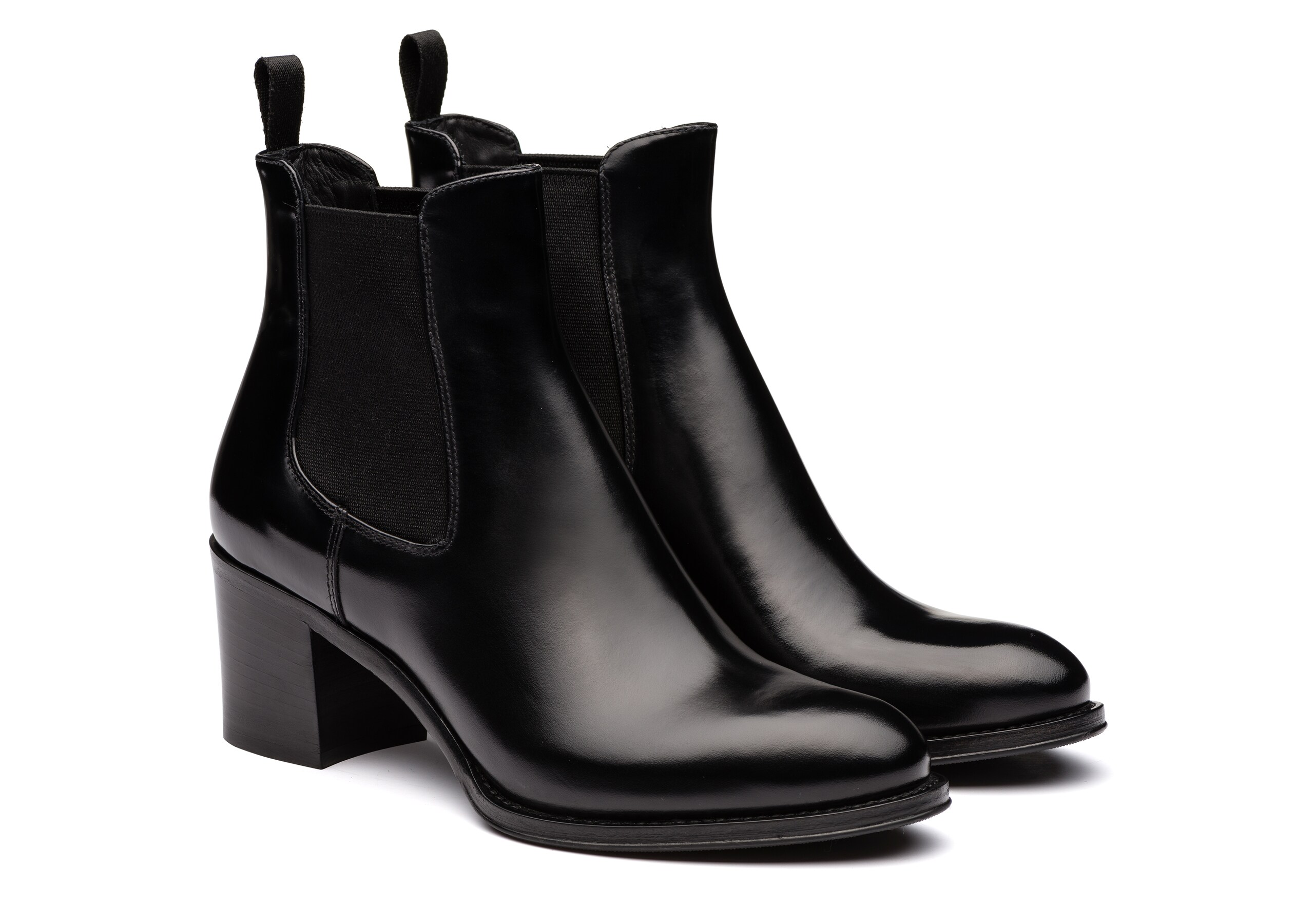 Shirley 55 Church's Polished Fumè Heeled Boot Black