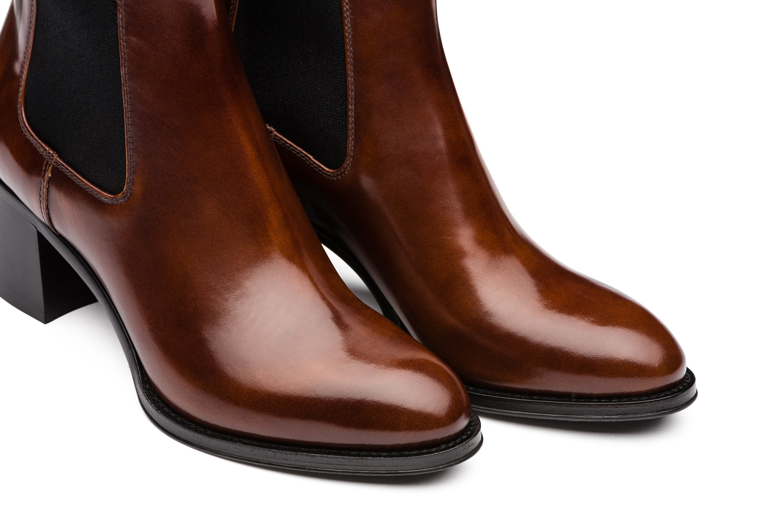 Shirley 55 Church's Polished Fumè Heeled Boot Brown