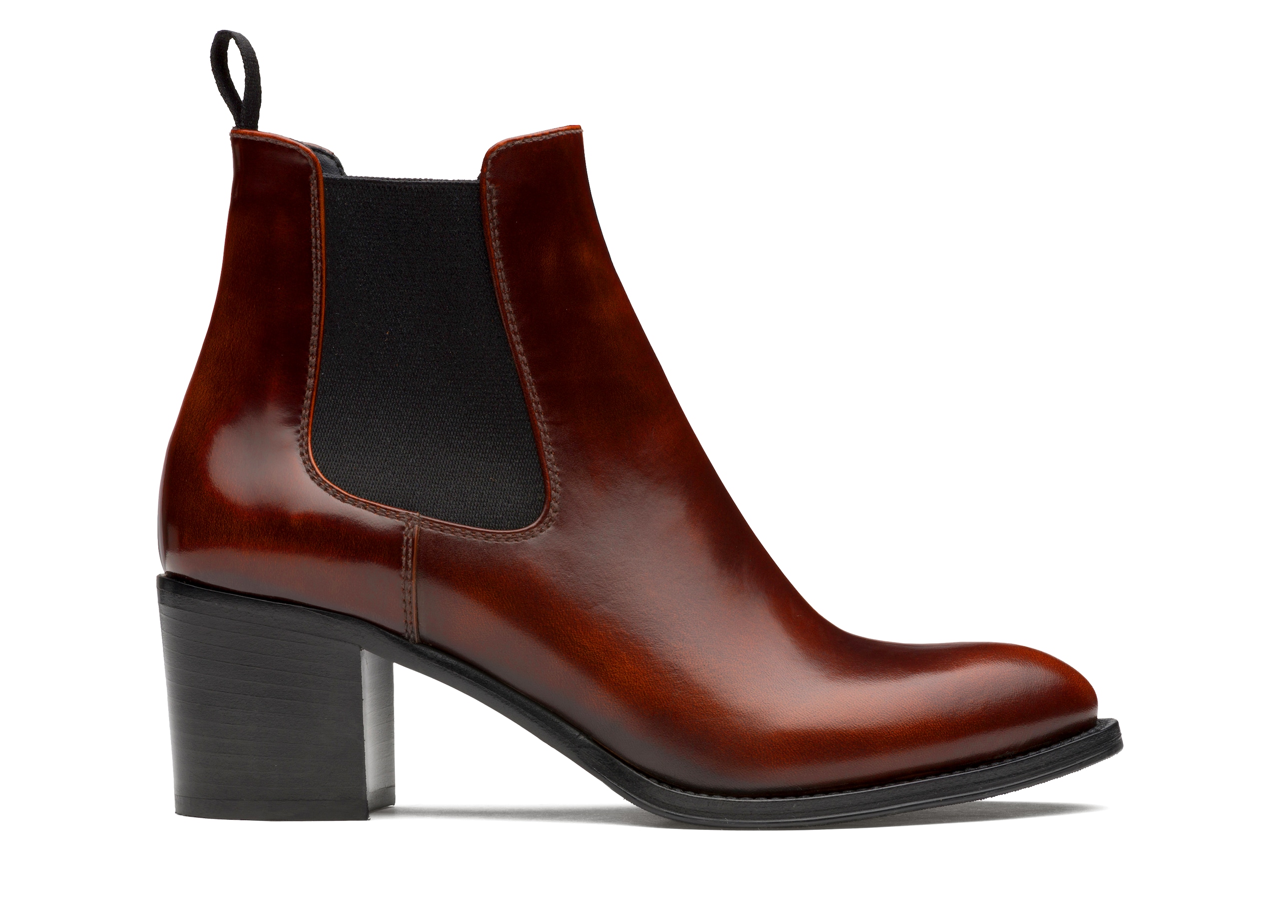 Shirley 55 Church's Polished Fumè Heeled Boot Brown