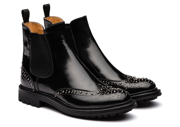 Church's  Polished Fumè Chelsea Boot Stud Black