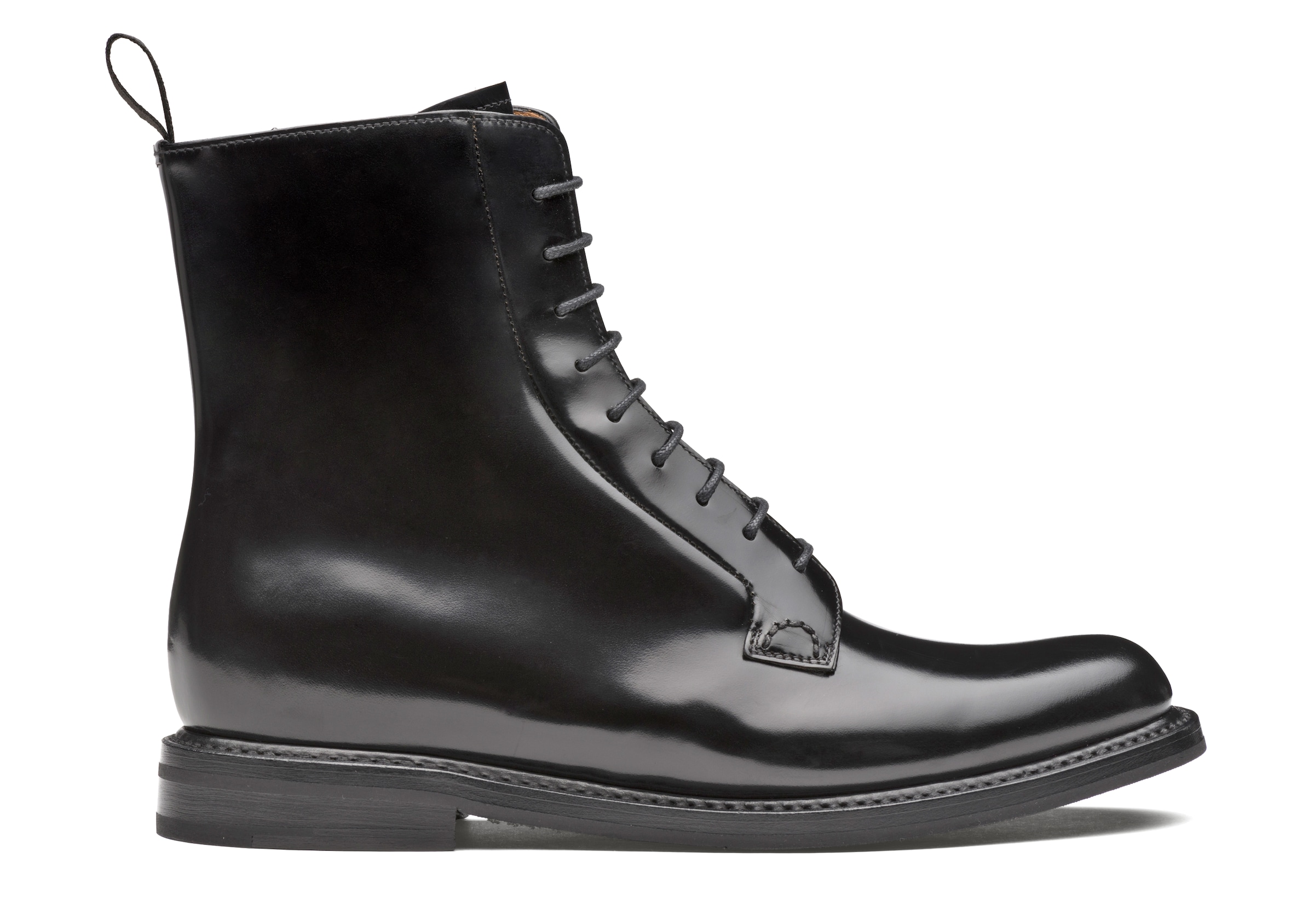 Church Polished Binder Lace Up Boot, Woman, Black, Size 41,5