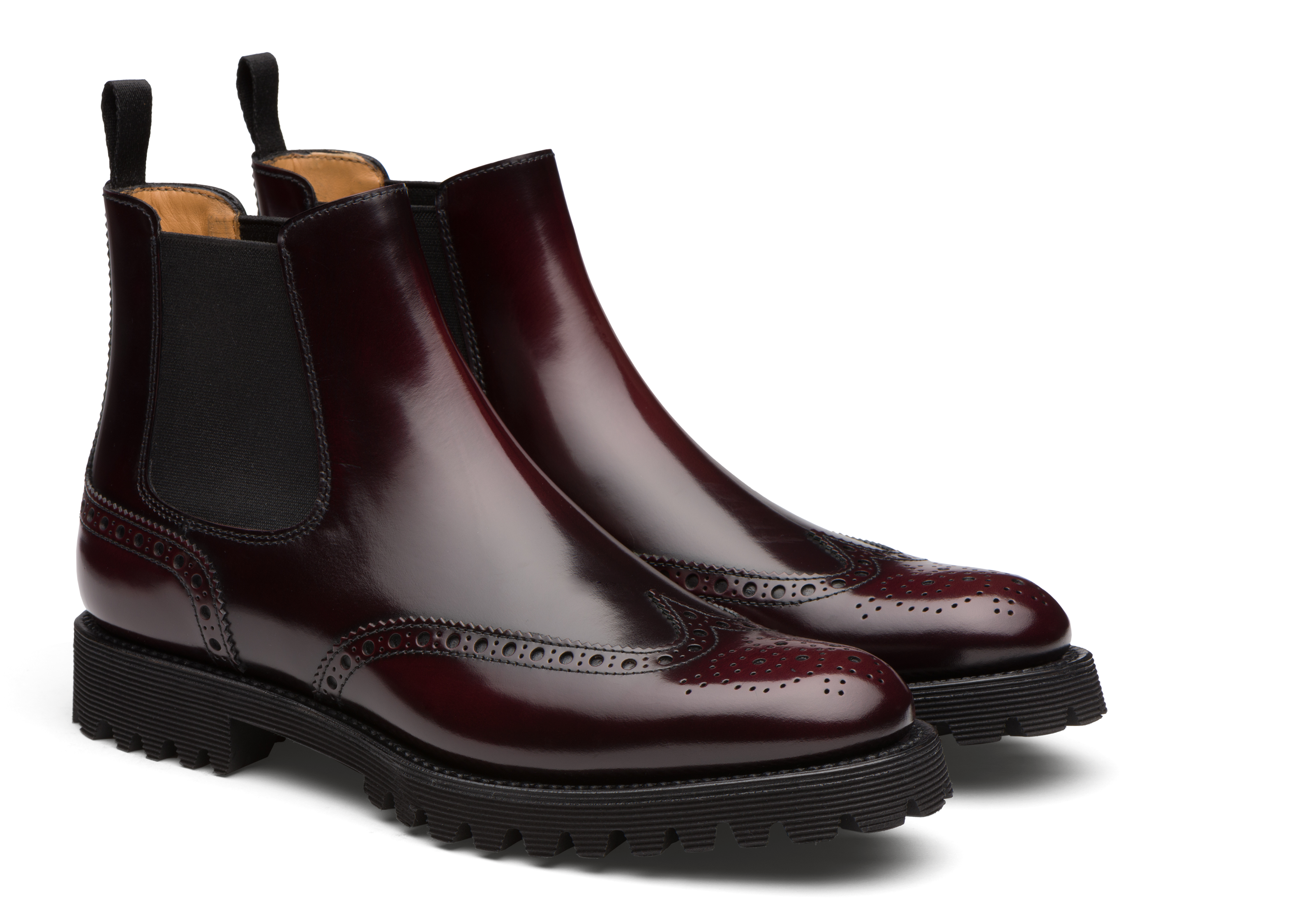 burgundy brogue boots