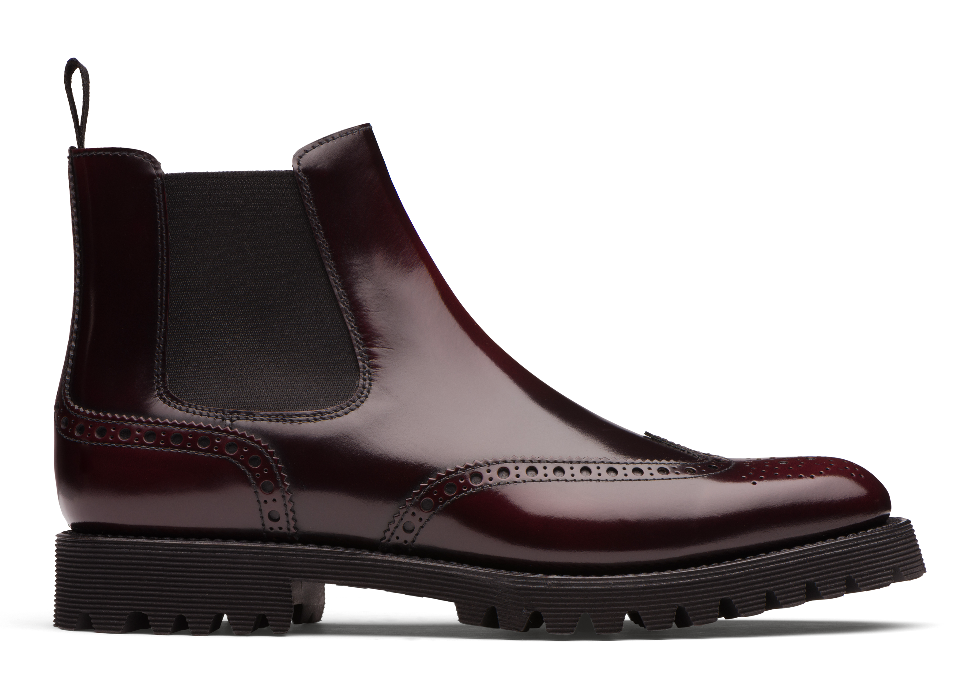 Burgundy brogue chelsea boots hot sale