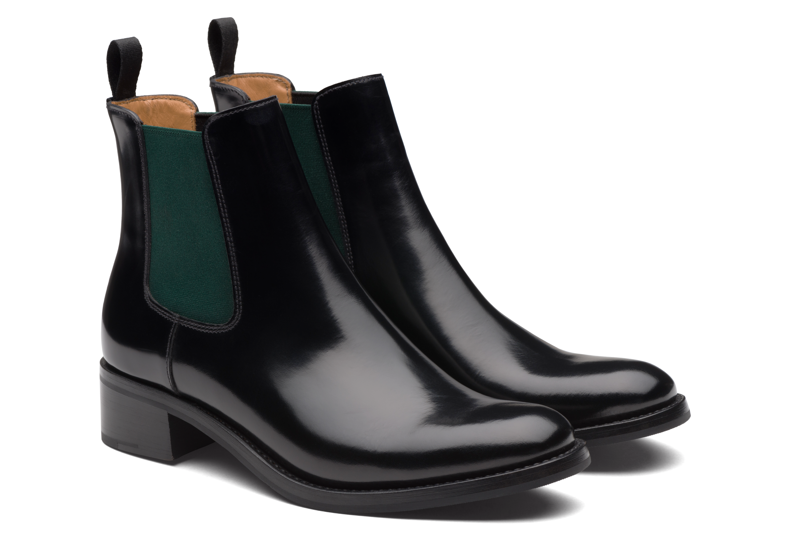 Black Military Green Polished Fum Chelsea Boot Church s