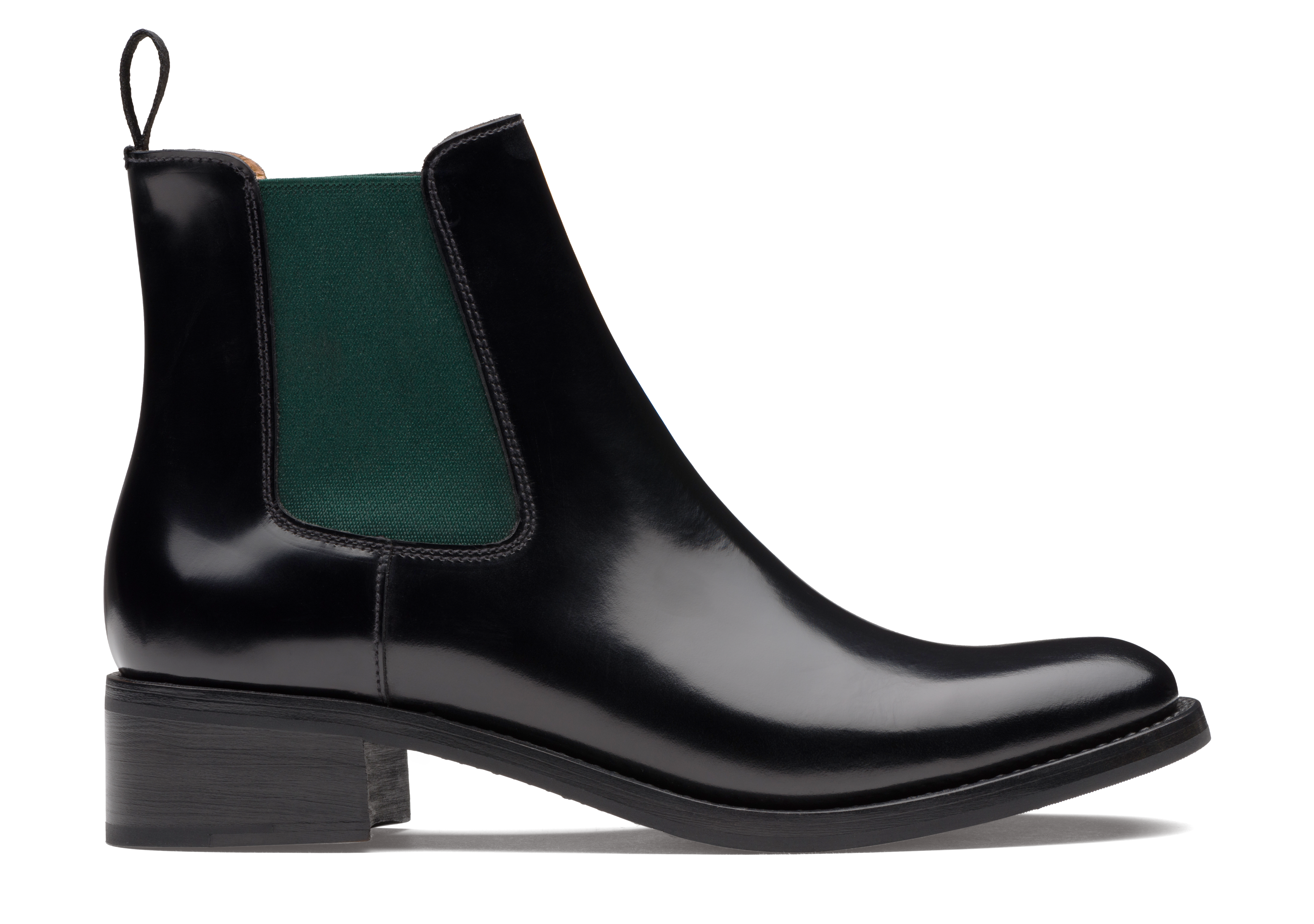 Black Military Green Polished Fum Chelsea Boot Church s