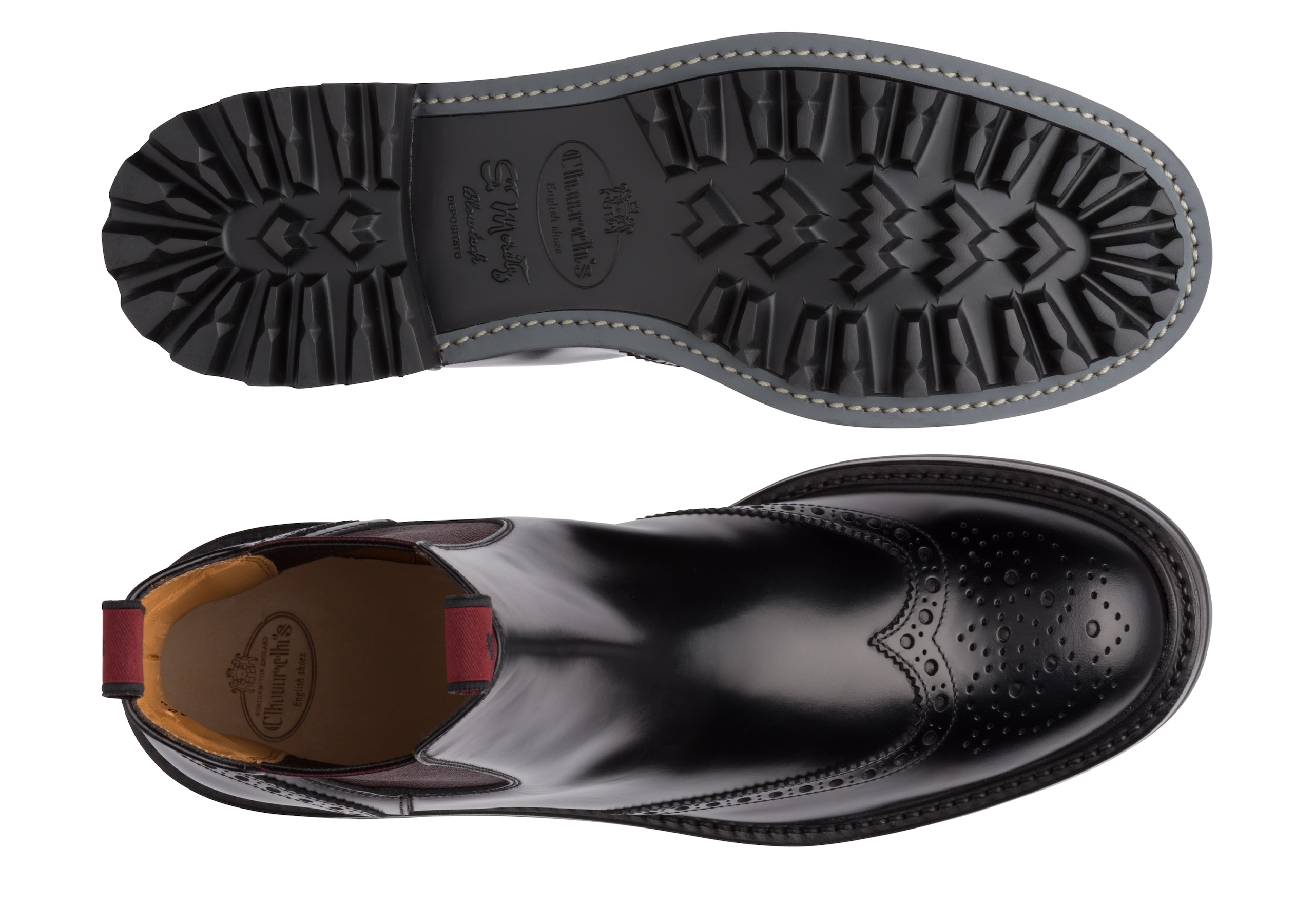 Aura 2 lw Church's Polished Binder Chelsea Boot Brogue Black