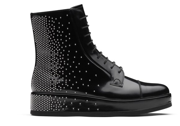 Church's  Bottines à lacets en cuir glacé clouté Noir