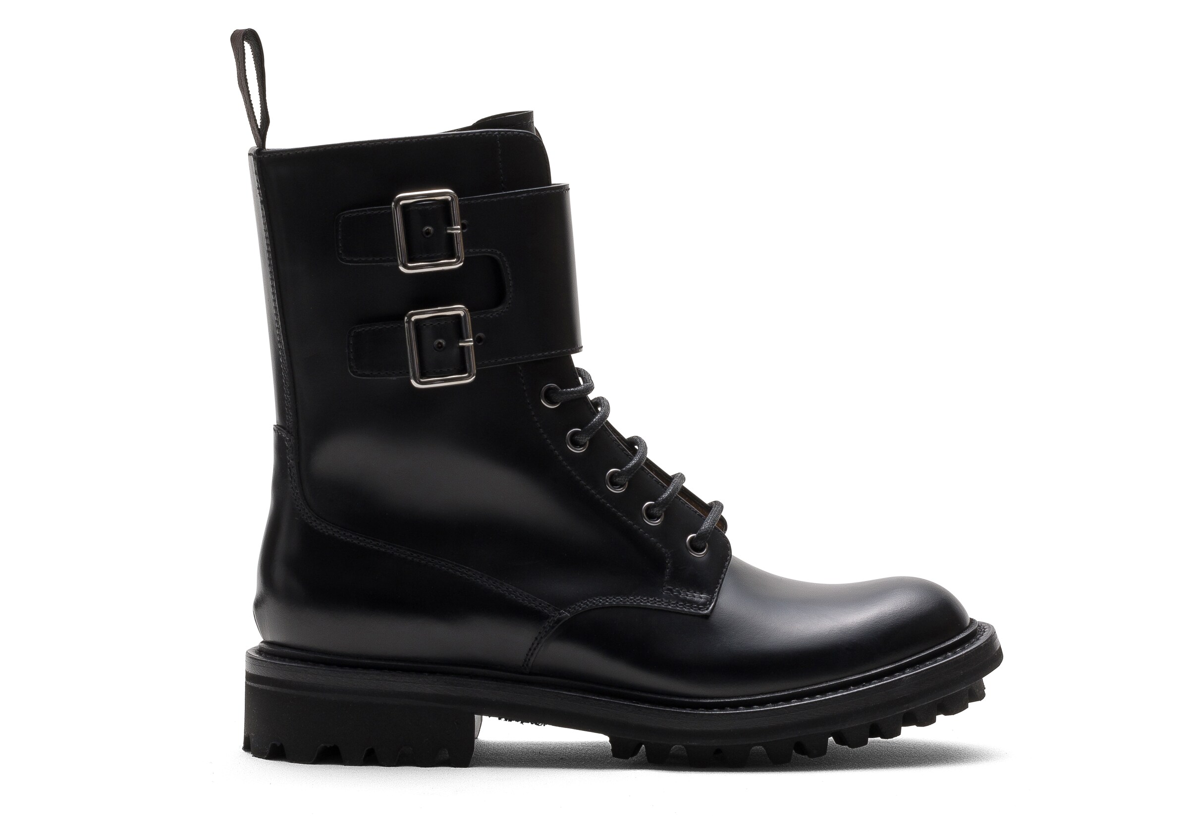 Church Rois Calf Leather Combat Boot, Woman, Black, Size 41