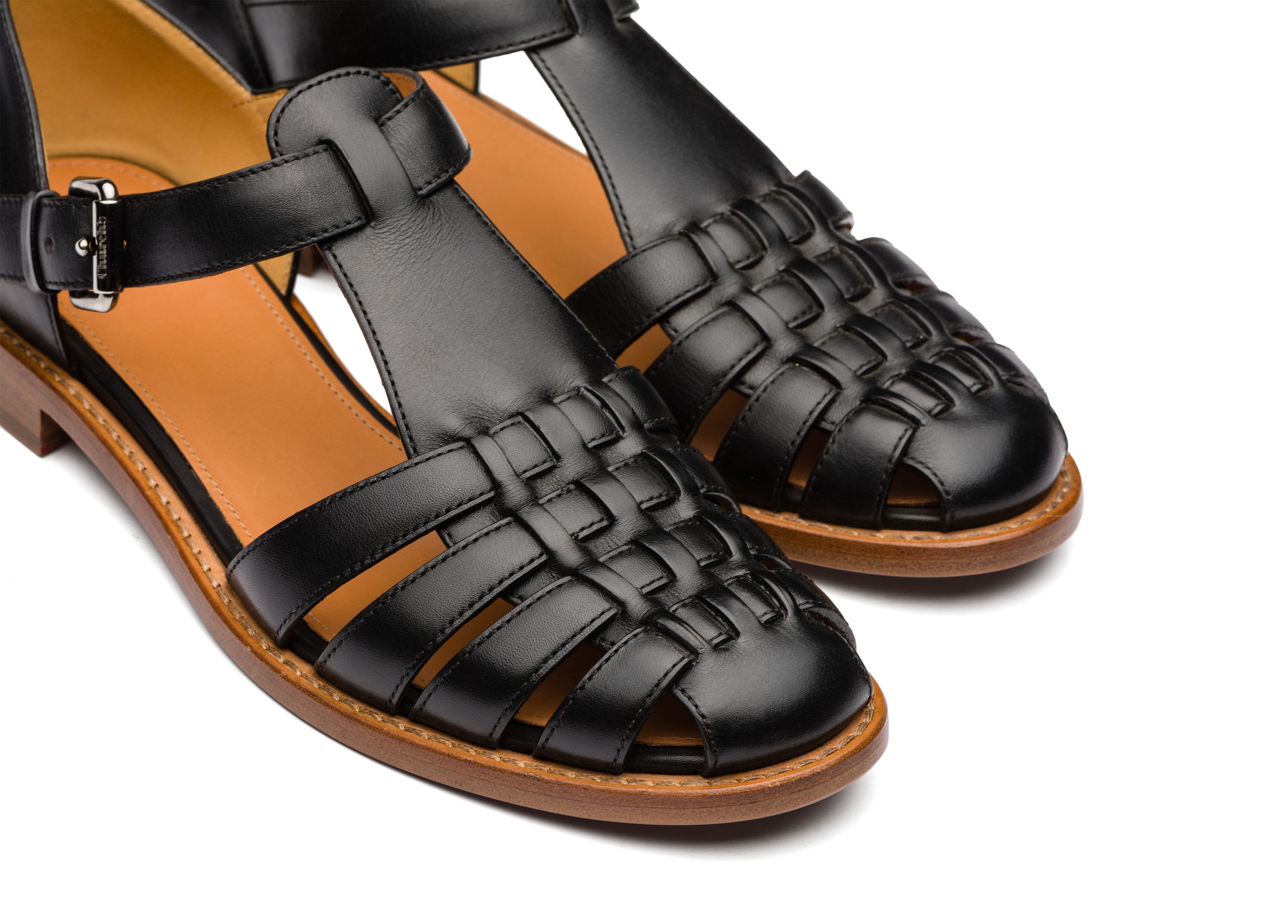 Kelsey Church's Prestige Calf Leather Sandal Black