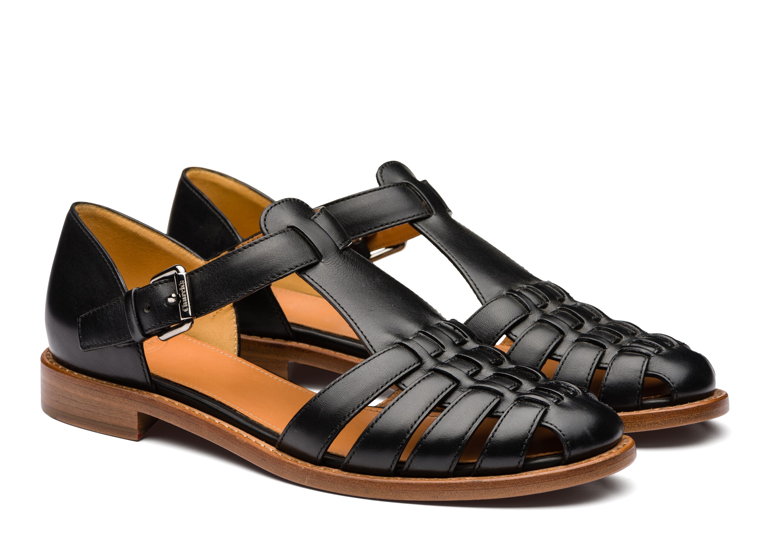 Kelsey Church's Prestige Calf Leather Sandal Black