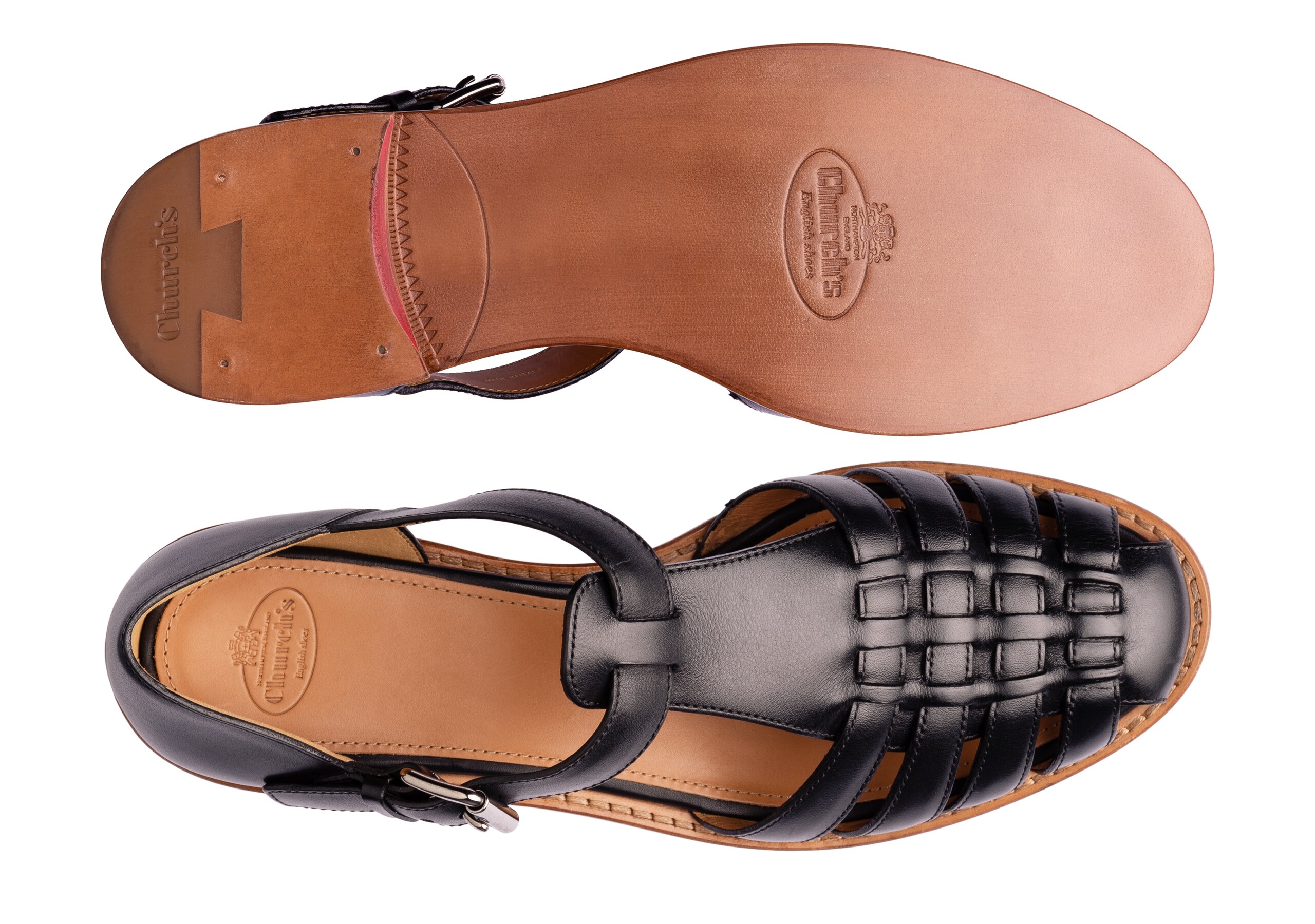 Kelsey Church's Prestige Calf Leather Sandal Black
