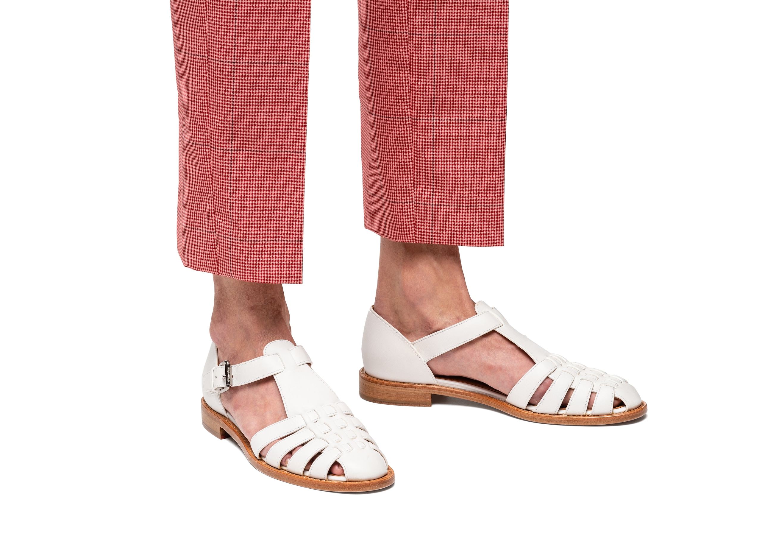 Kelsey Church's Sandalo in Pelle di Vitello Prestige Bianco