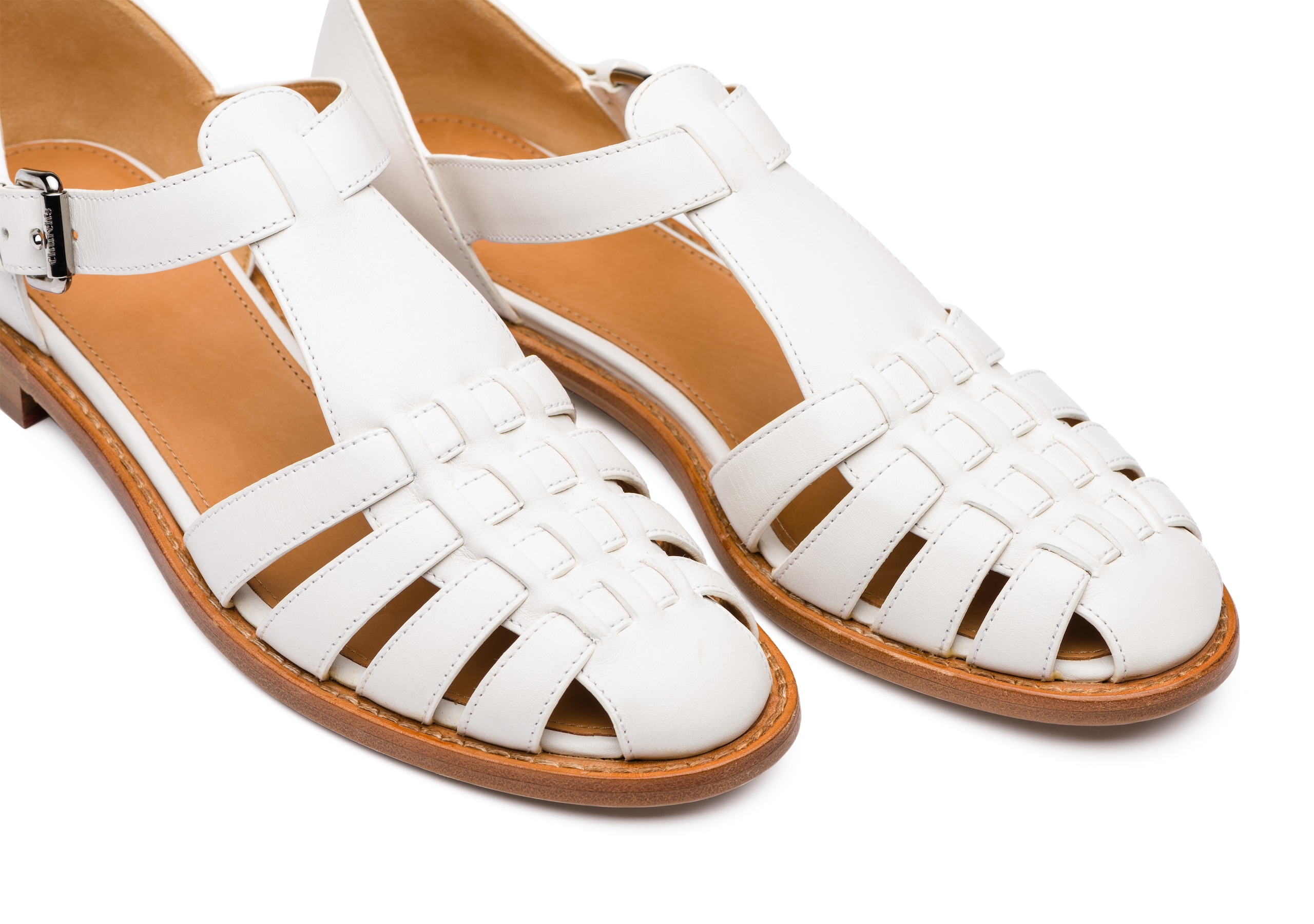 Kelsey Church's Sandalo in Pelle di Vitello Prestige Bianco