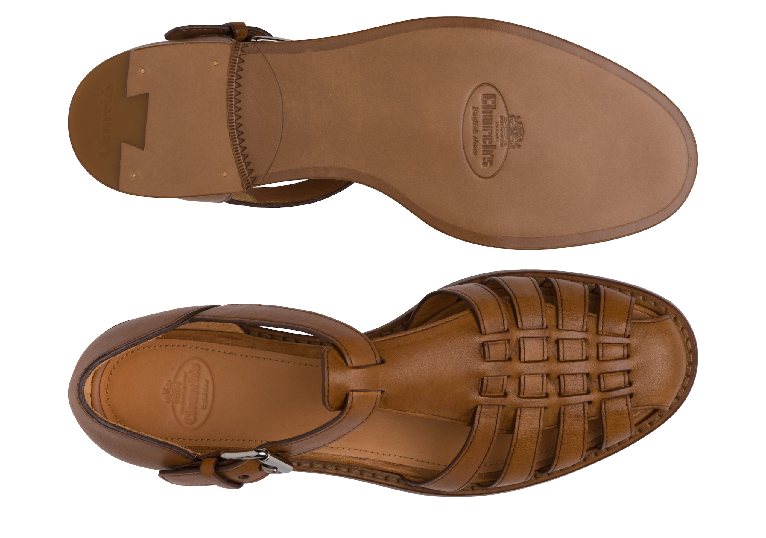 Kelsey Church's Prestige Calf Leather Sandal Neutral