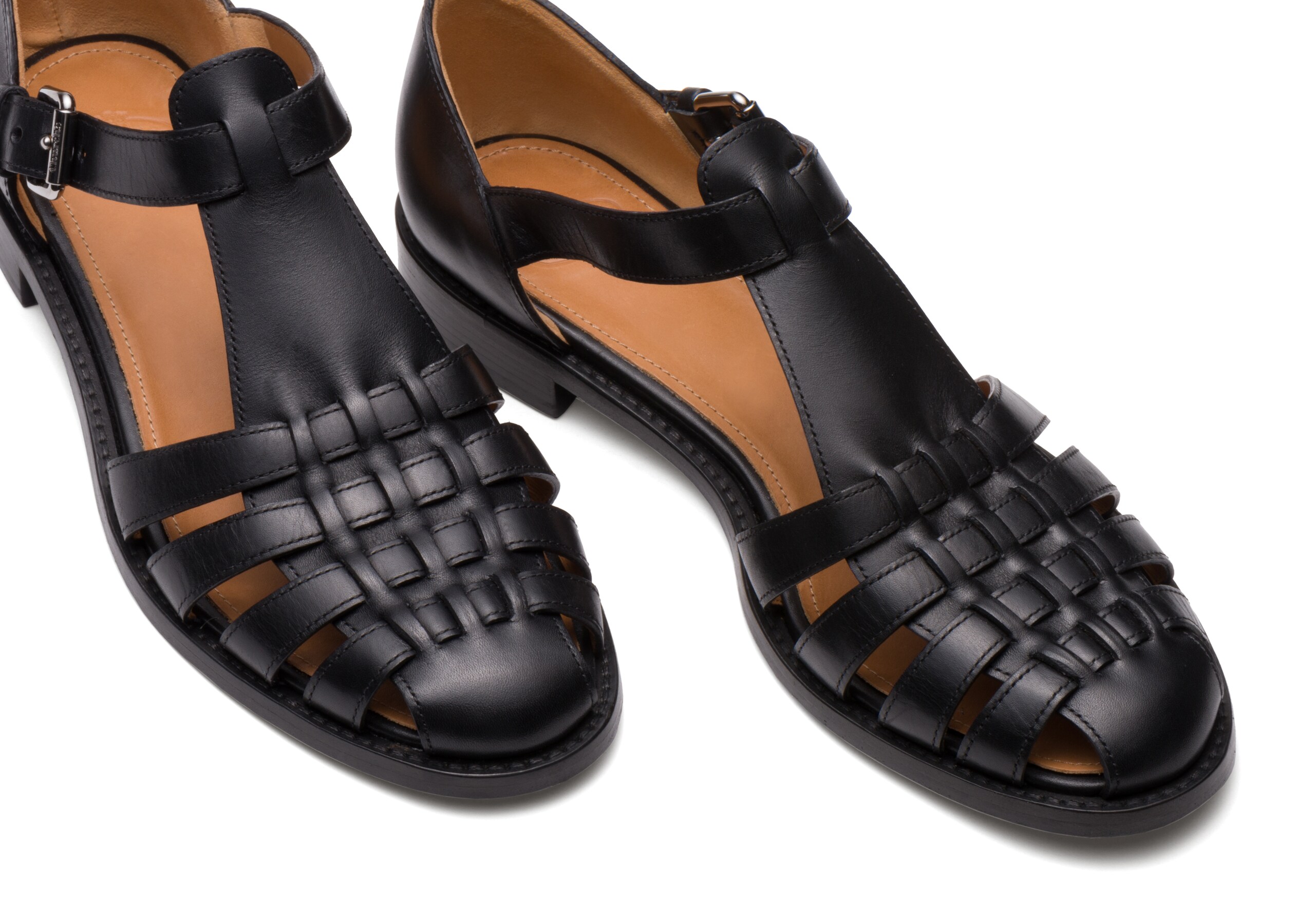 Kelsey Church's Prestige Calf Leather Sandal Black