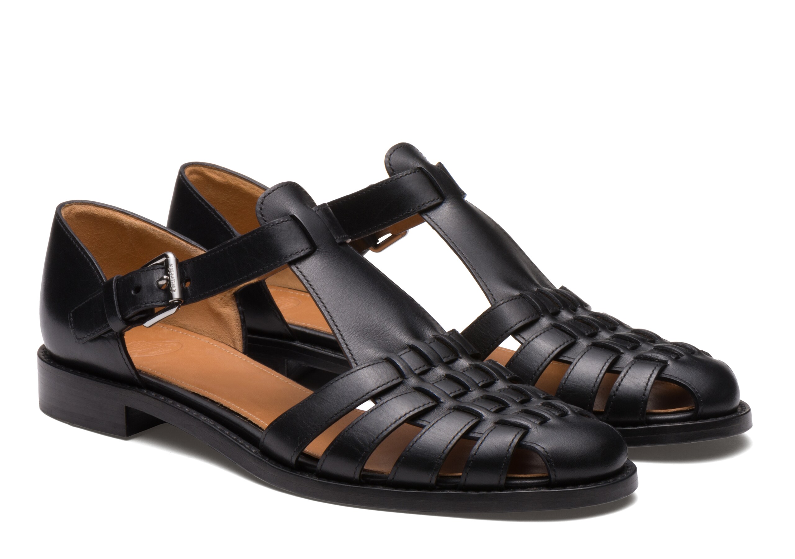 Kelsey Church's Prestige Calf Leather Sandal Black