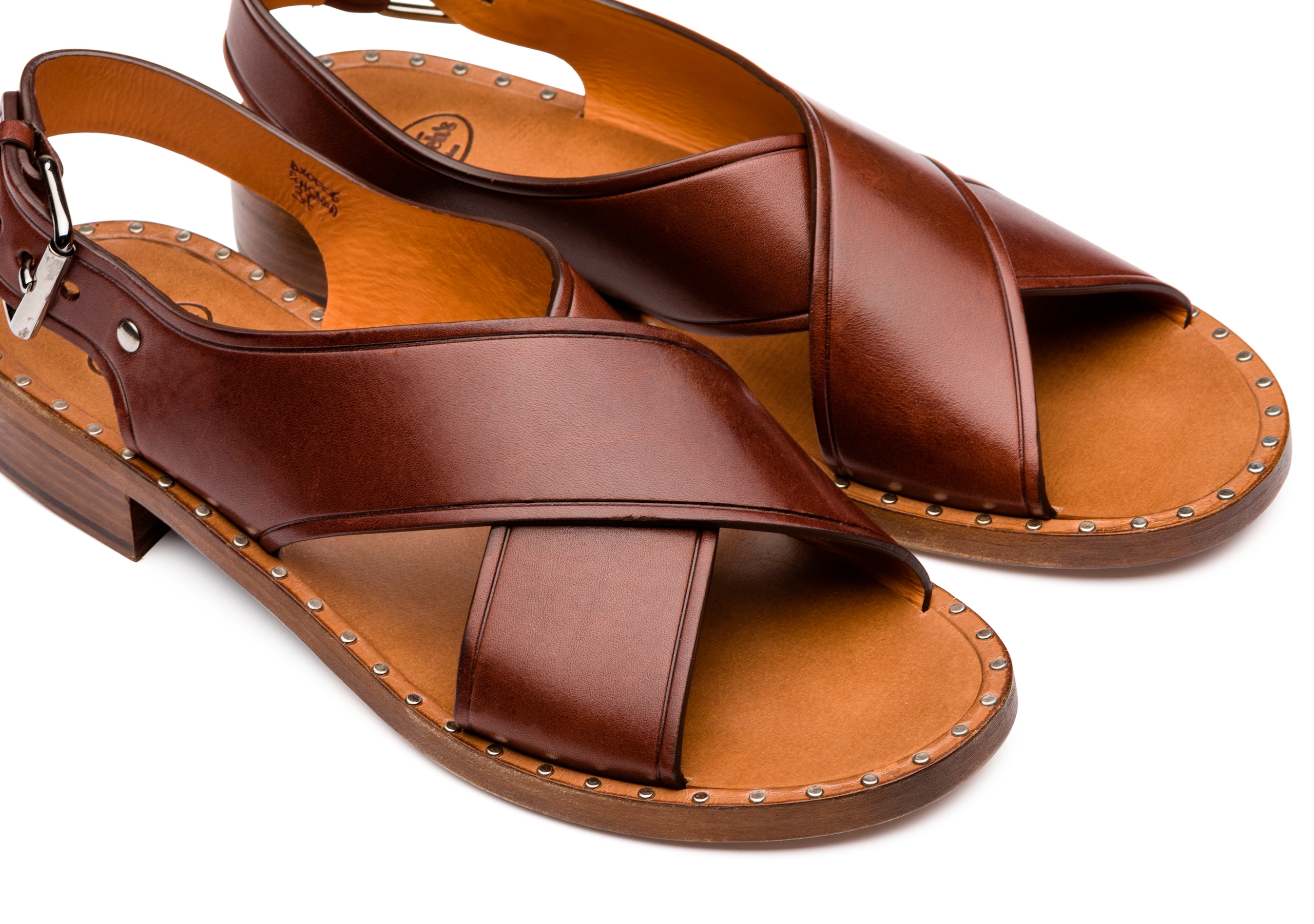 Rhonda Church's Sandale en Cuir de Veau Marron