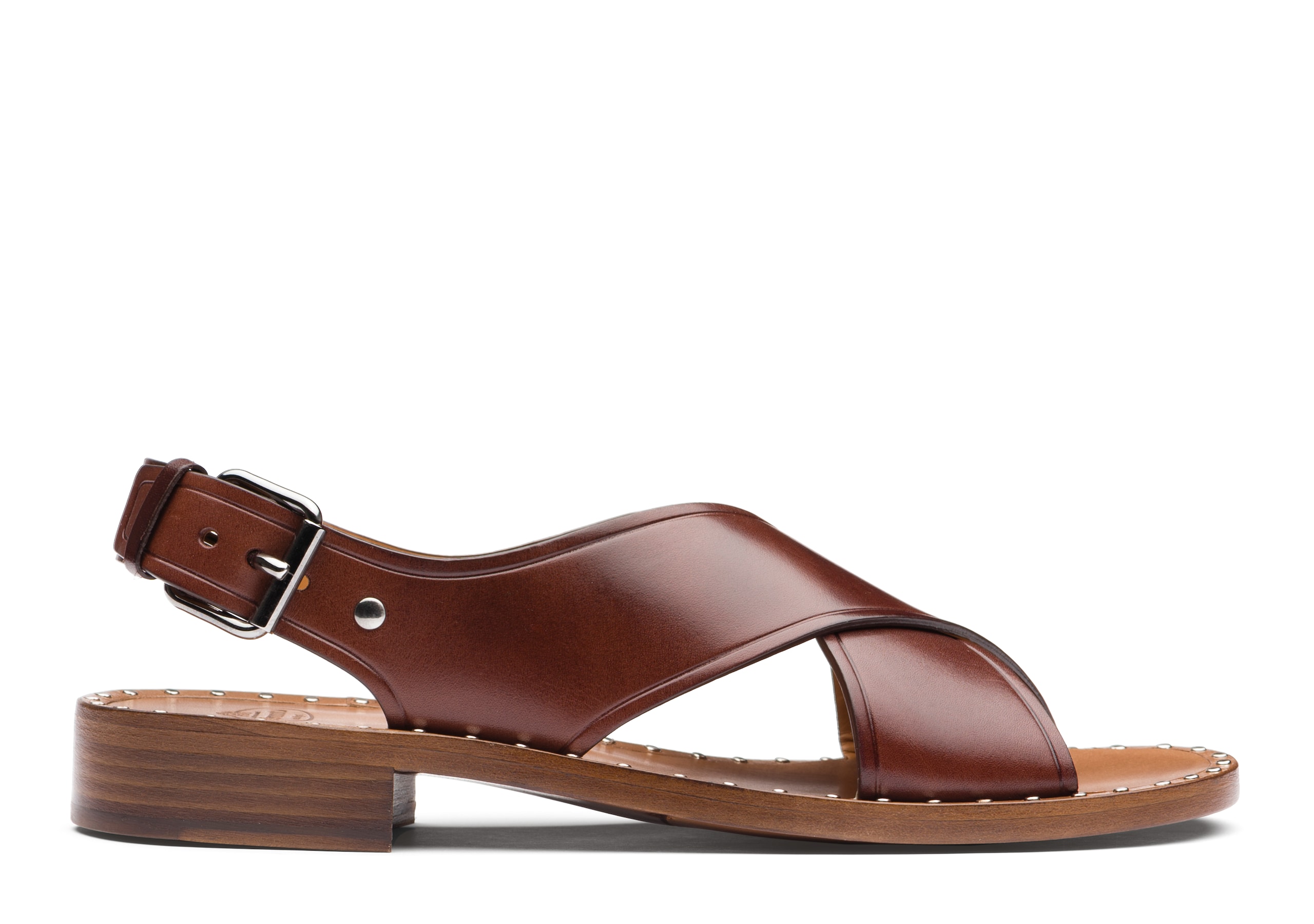 Rhonda Church's Sandale en Cuir de Veau Marron