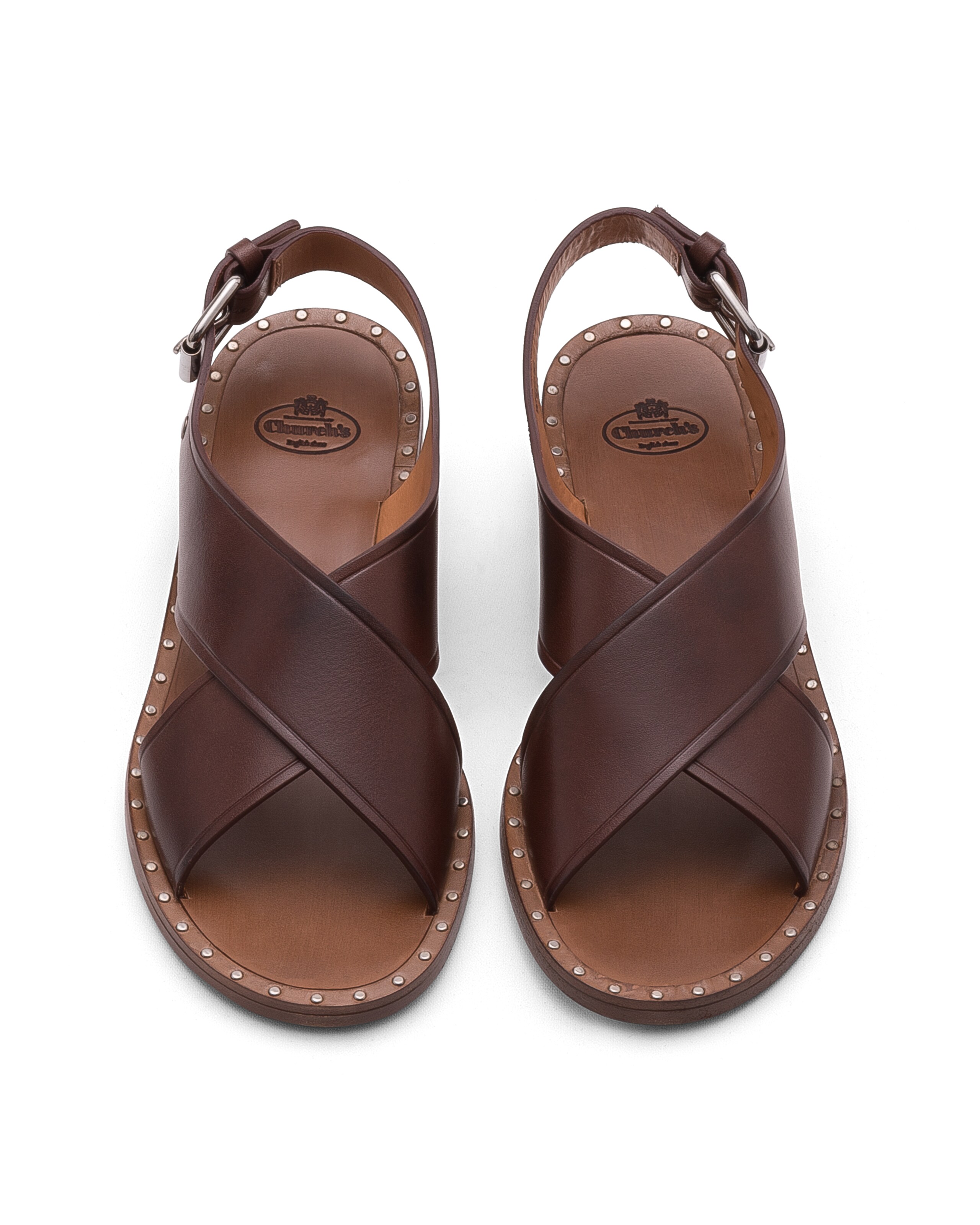 Rhonda Church's Calfskin Sandals Brown