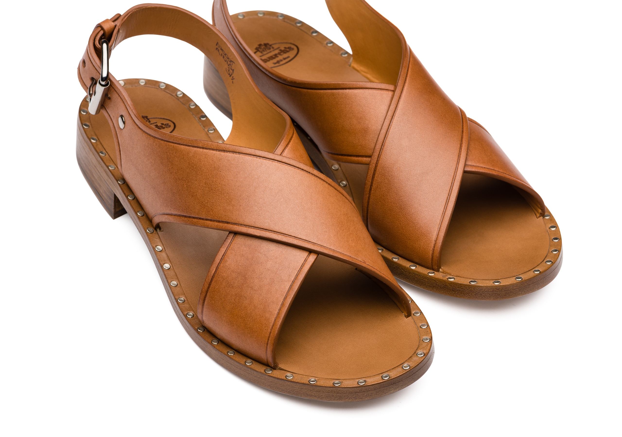 Rhonda Church's Calfskin Sandals Brown