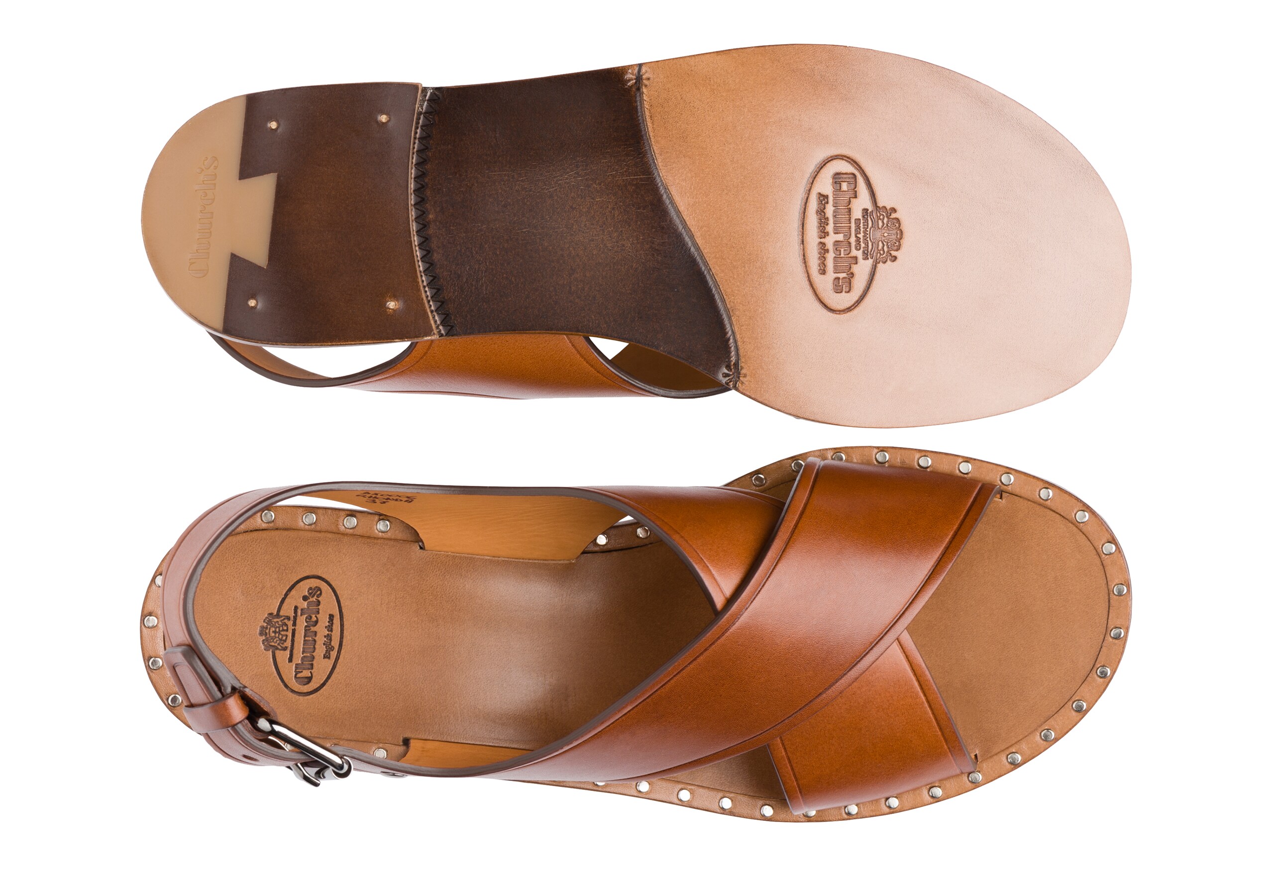 Rhonda Church's Calfskin Sandals Brown