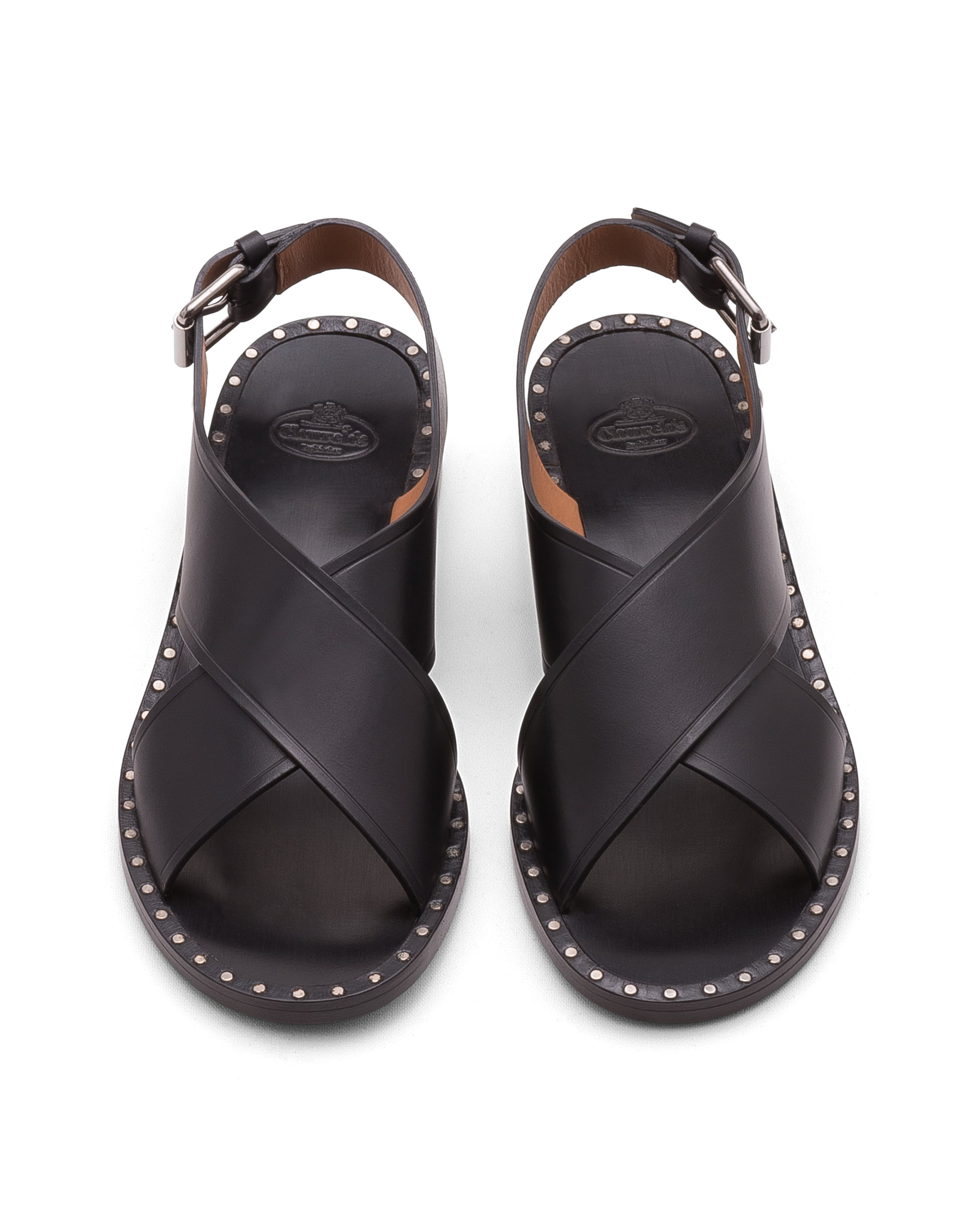 Rhonda Church's Sandale en Cuir de Veau Noir