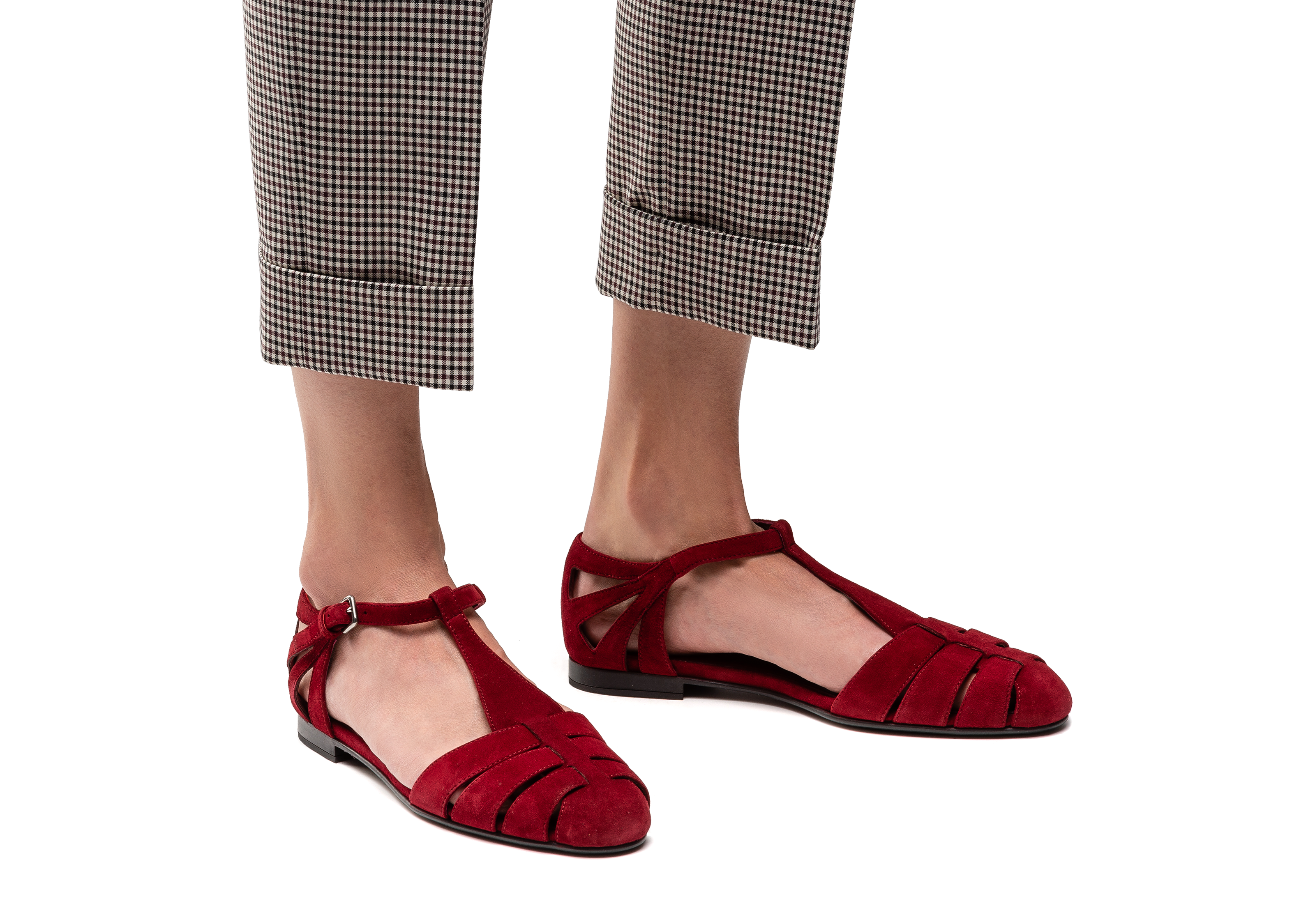 red t bar sandals