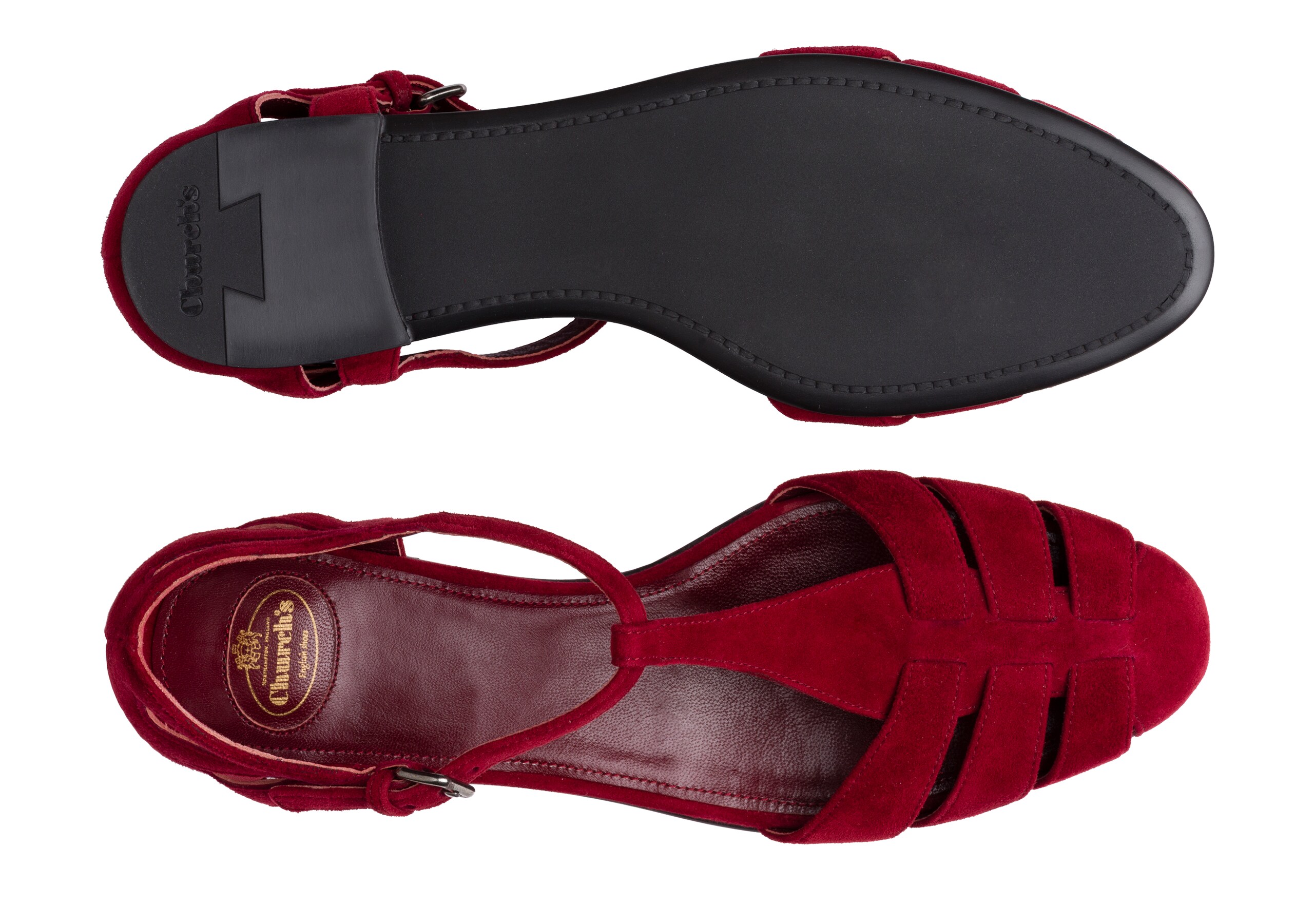 red t bar sandals