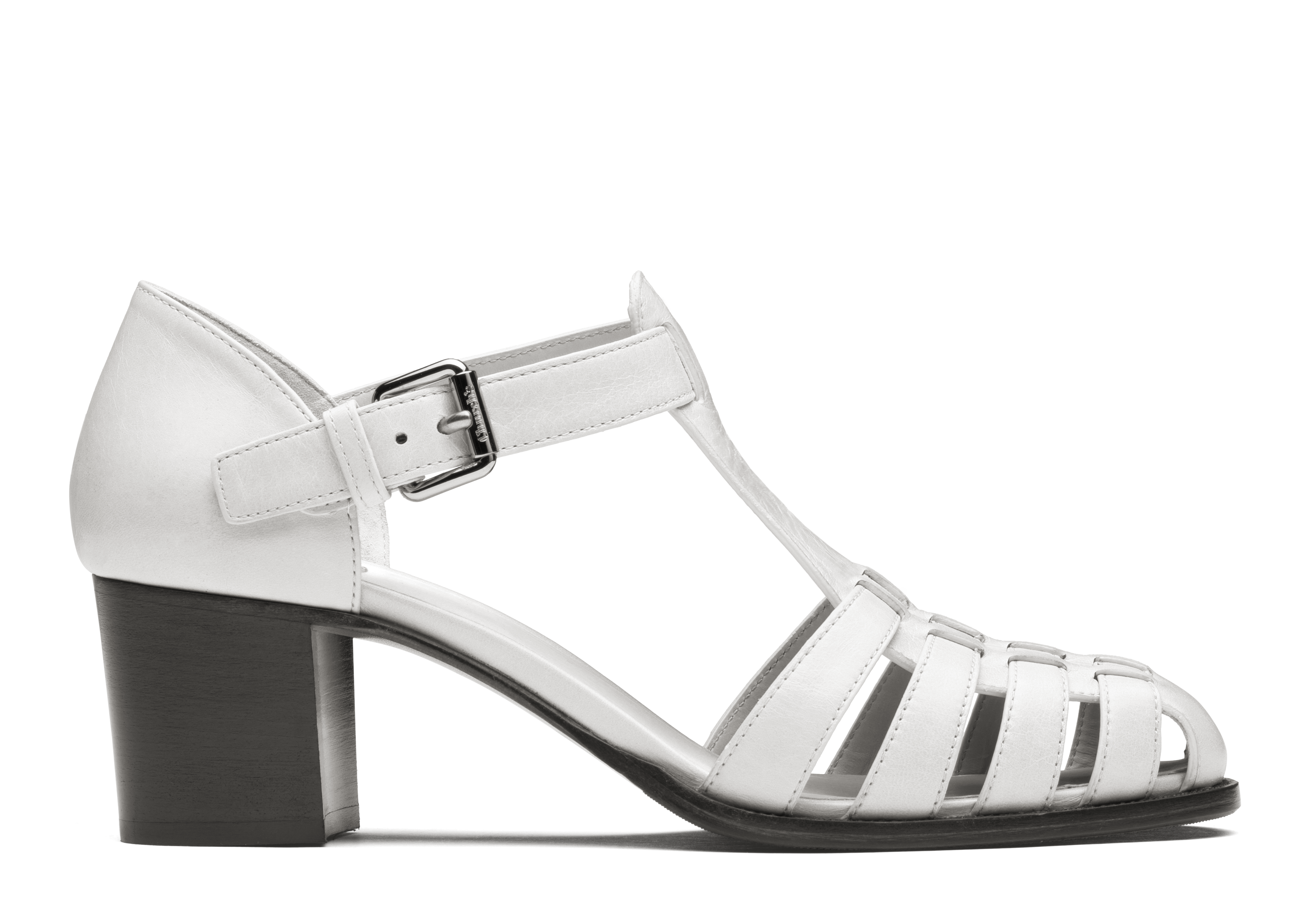 mid block heel sandals white