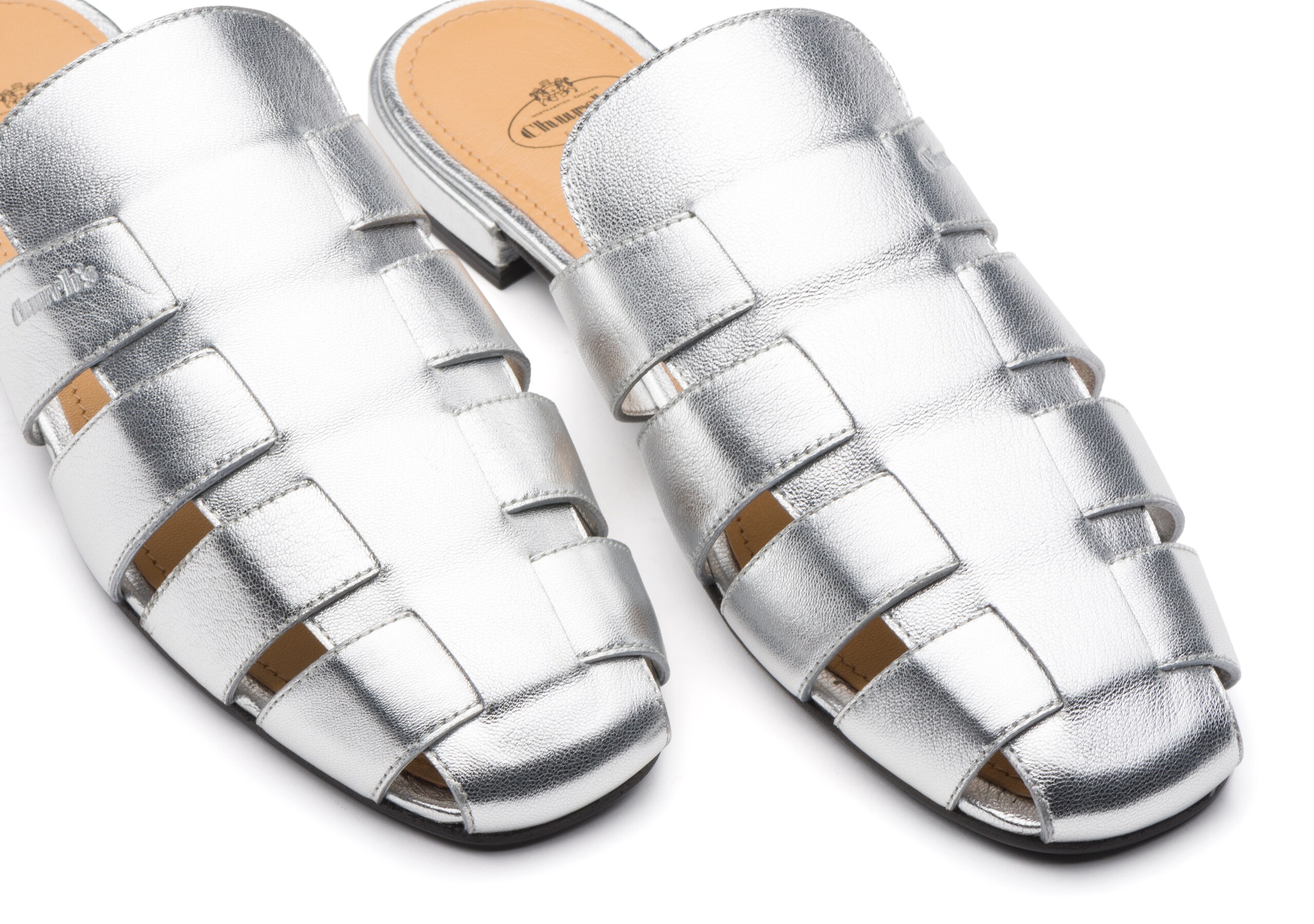 Becky Church's Nappa Leather Mule Sandal Gold/silver