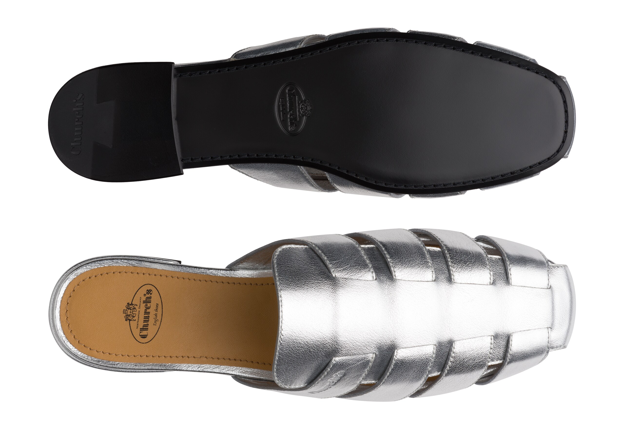 Becky Church's Nappa Leather Mule Sandal Gold/silver