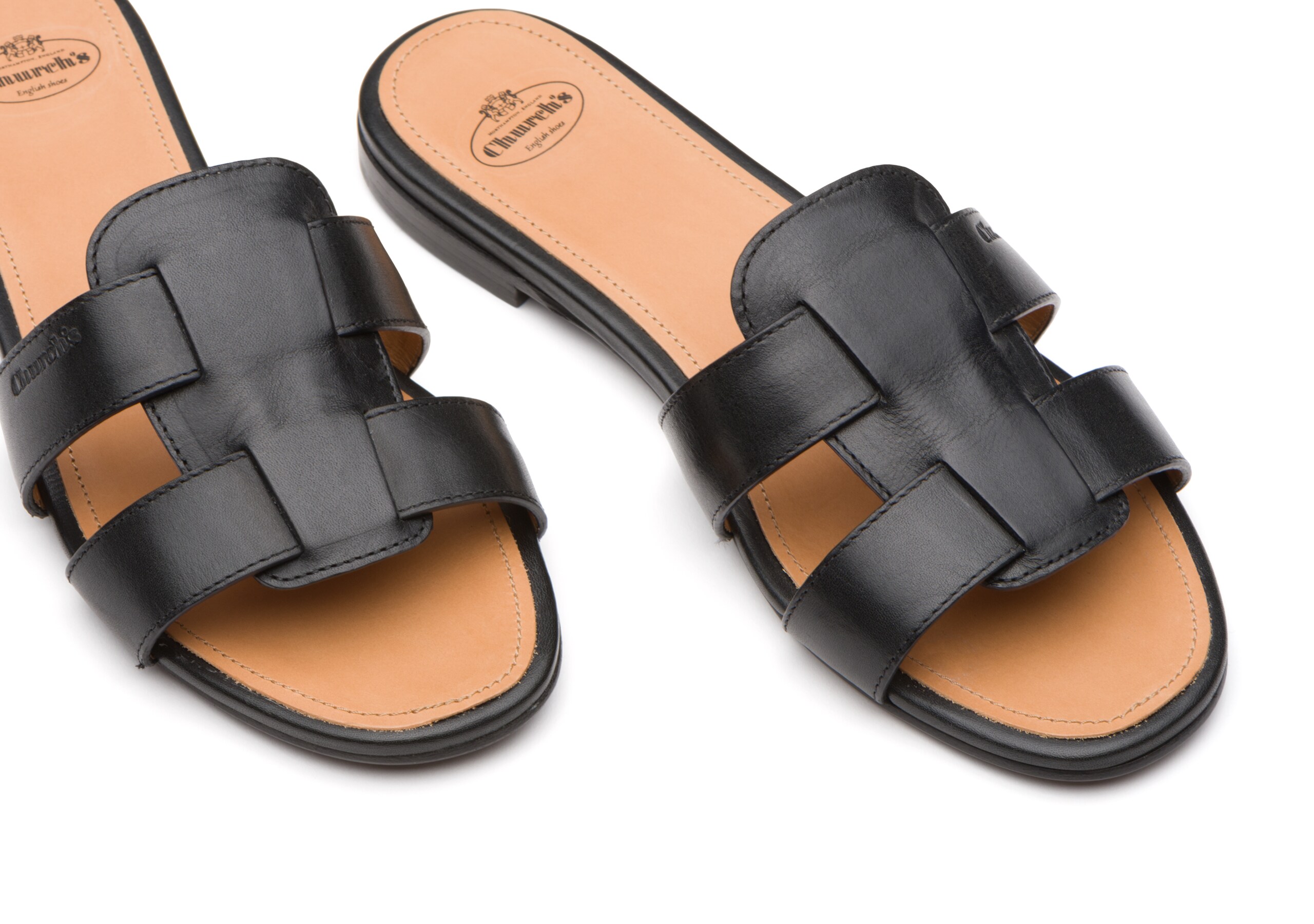 Dee dee Church's Calf leather slip on sandal Black