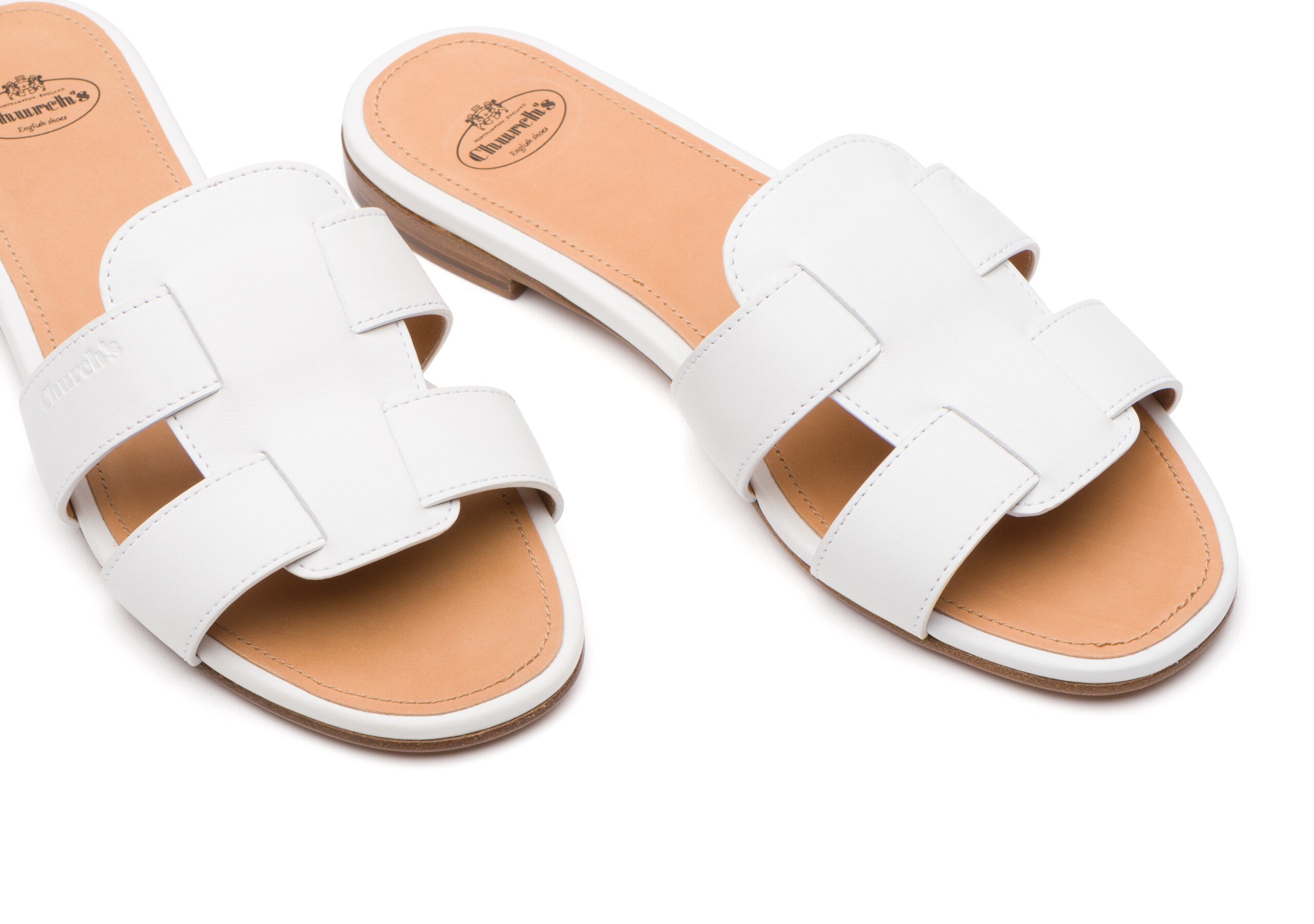 Dee dee Church's Calf leather slip on sandal White