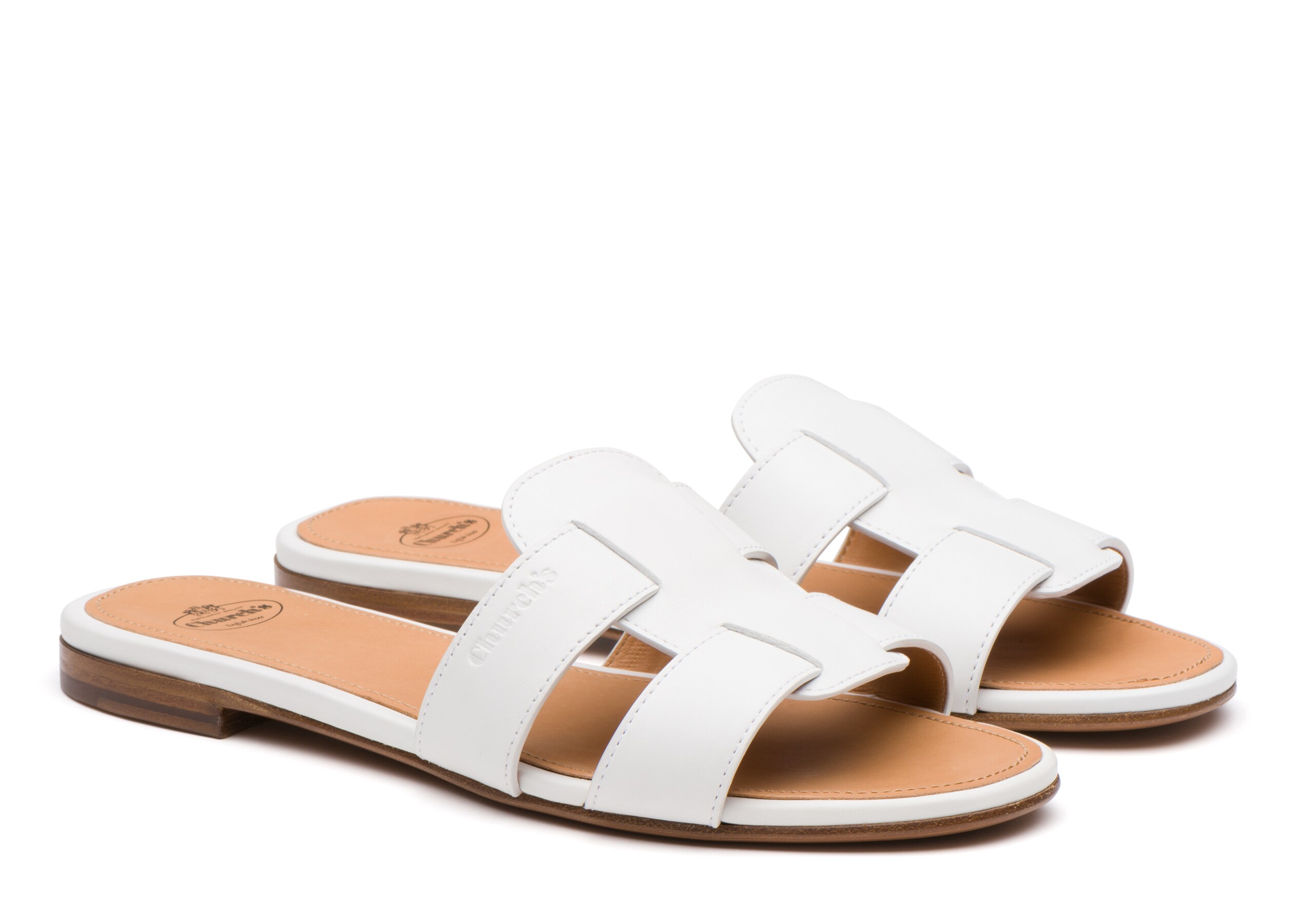 Dee dee Church's Calf leather slip on sandal White