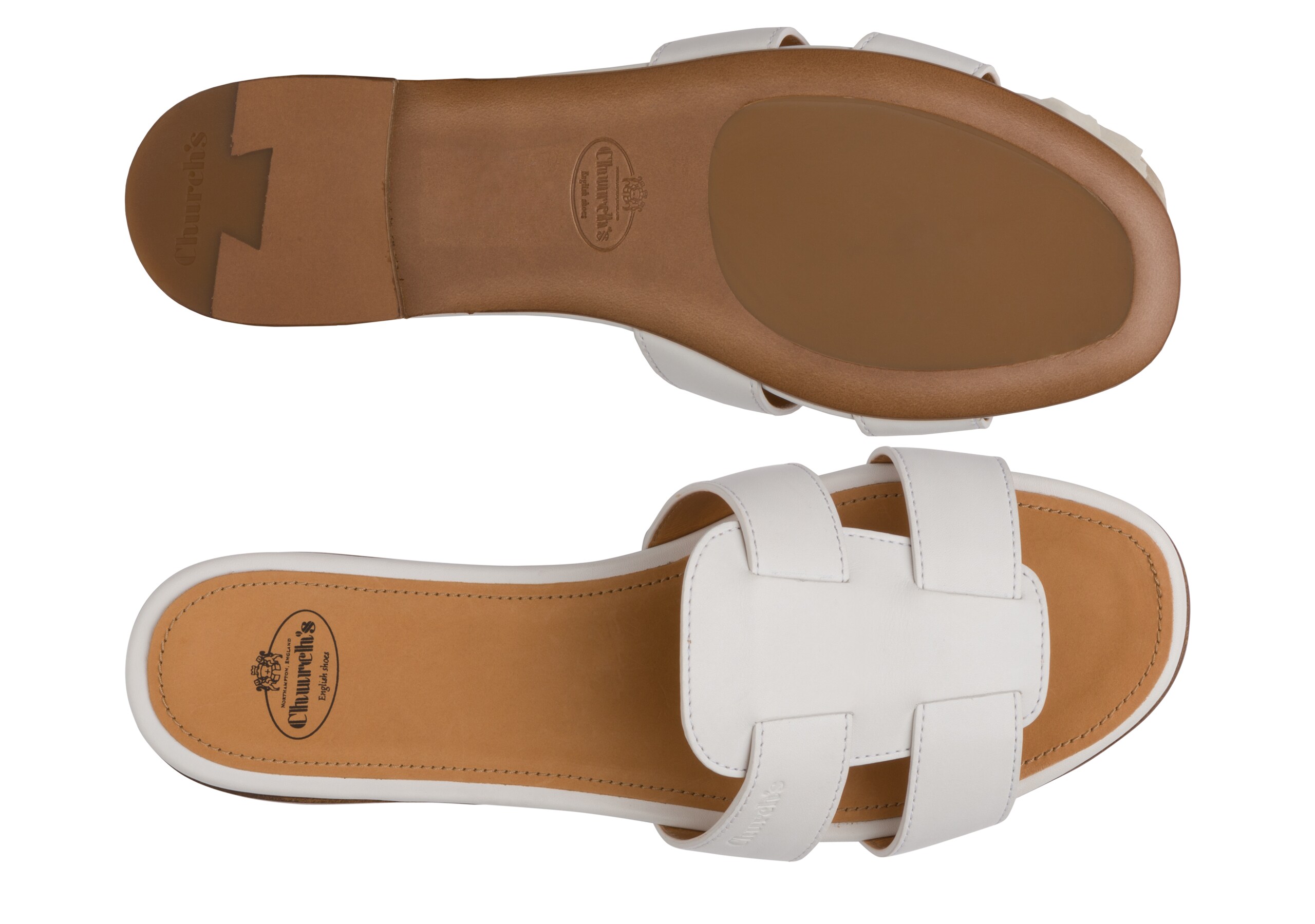 Dee dee Church's Calf leather slip on sandal White