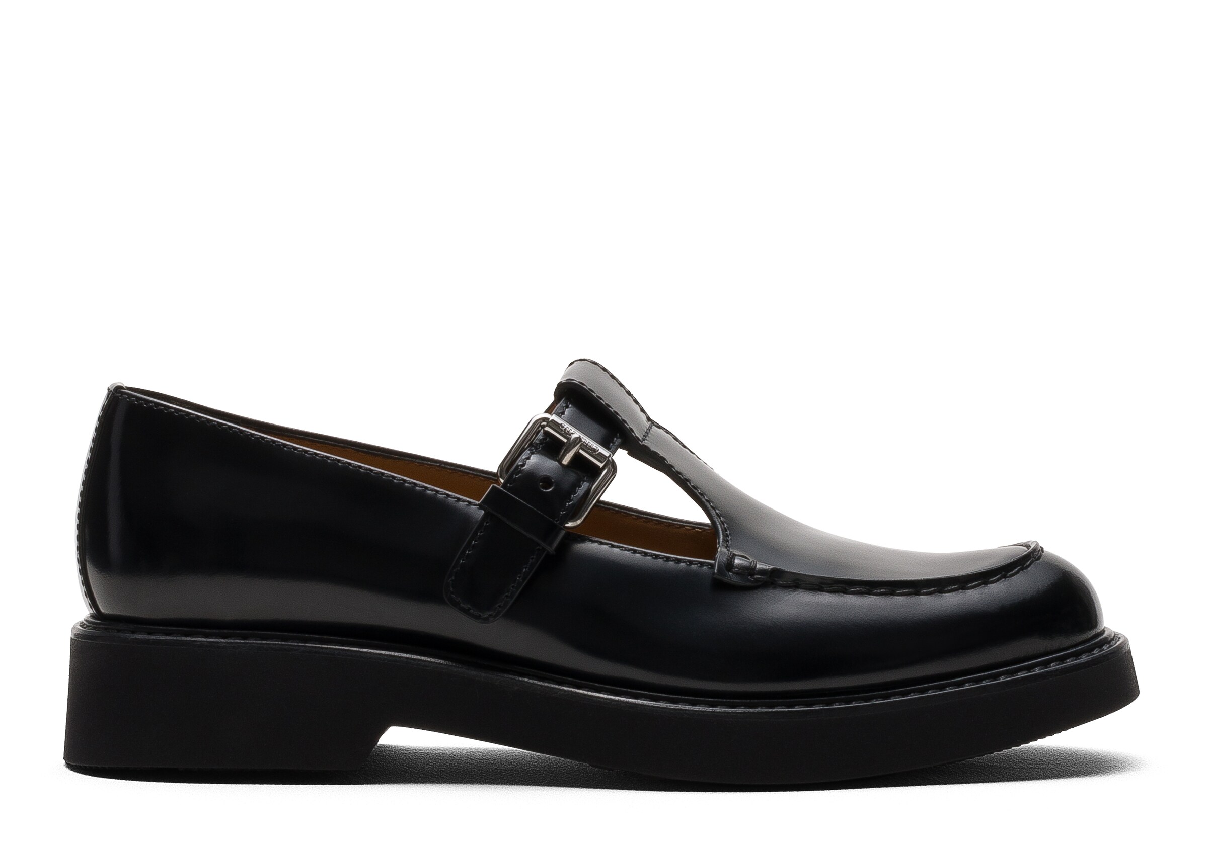 Church Polished Fumè Monk Strap, Woman, Black, Size 39