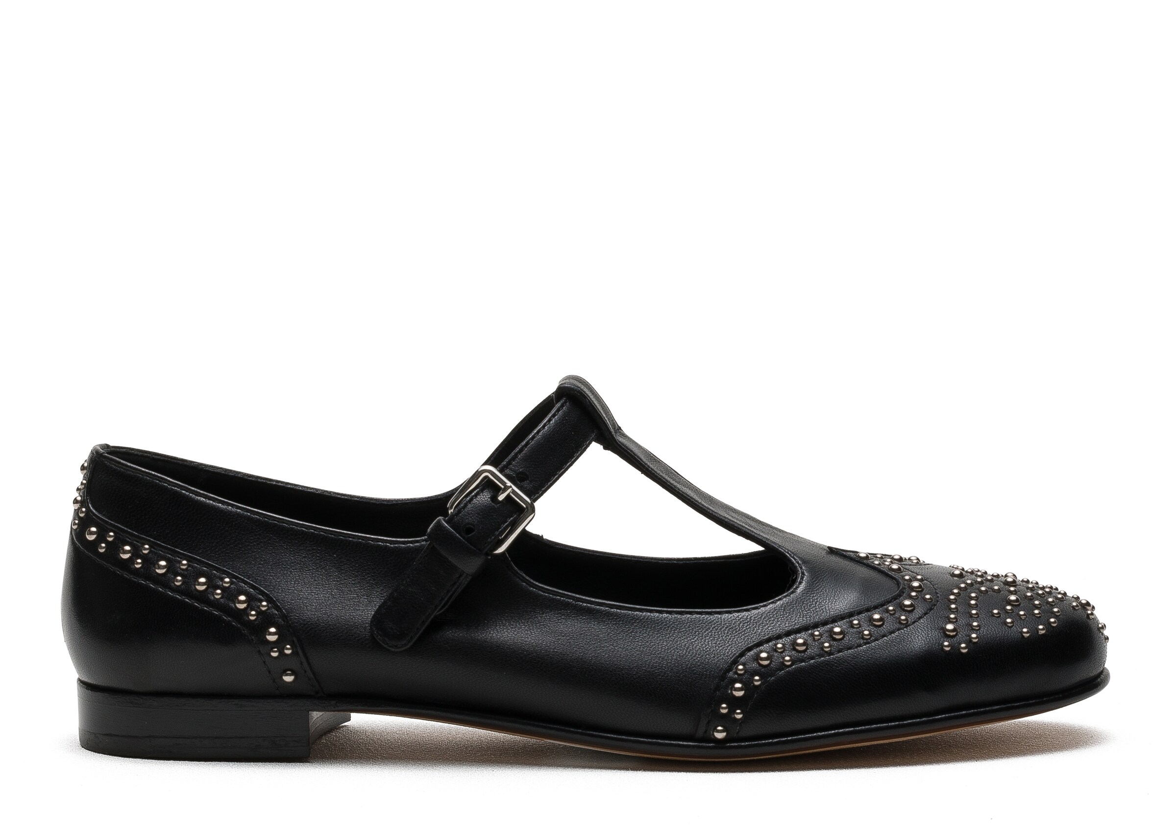 Church Nappa Mary Jane Ballet Flat With Studs, Woman, Black, Size 39
