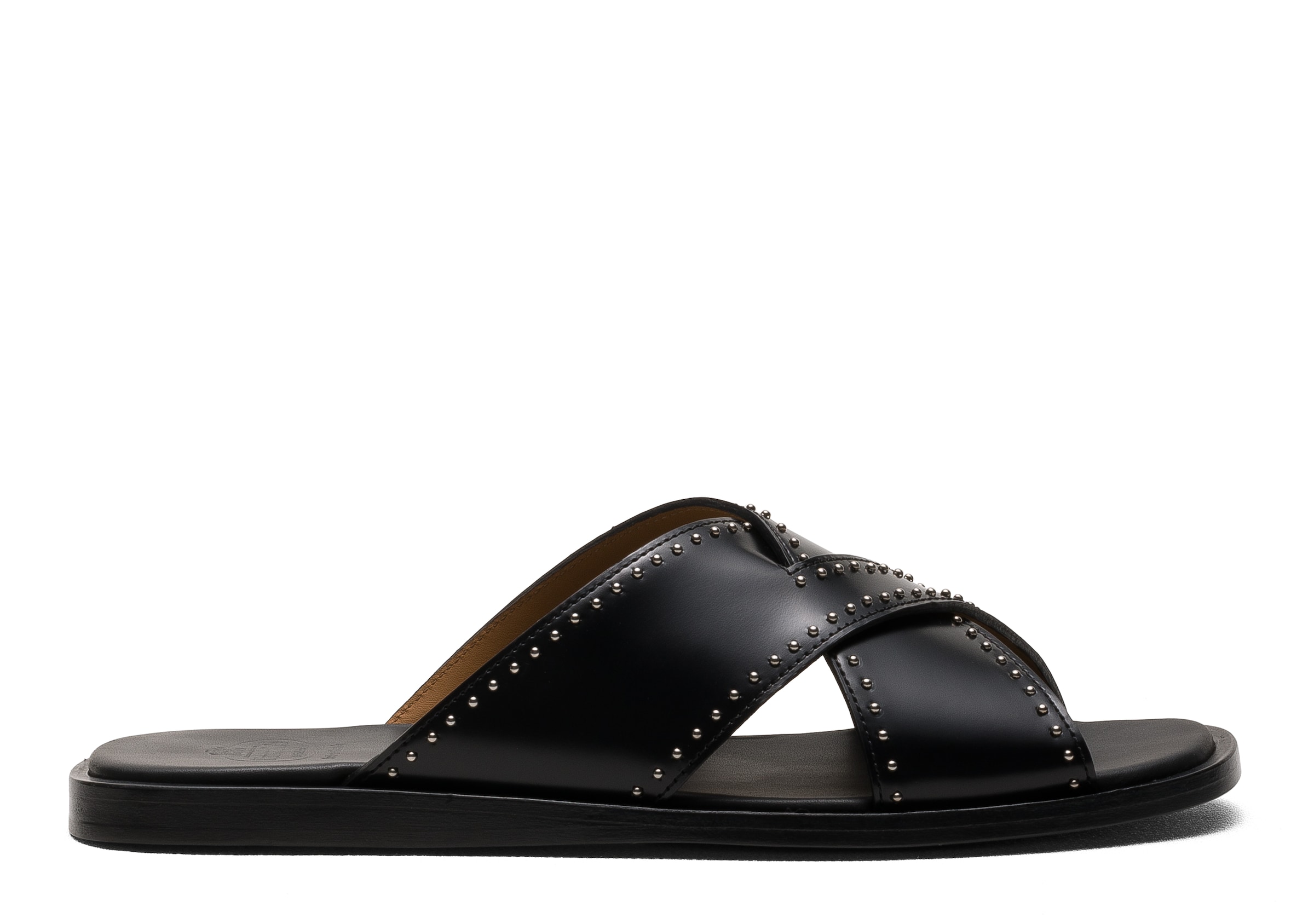 Church Leather Crisscross Sandal With Studs, Woman, Black, Size 40